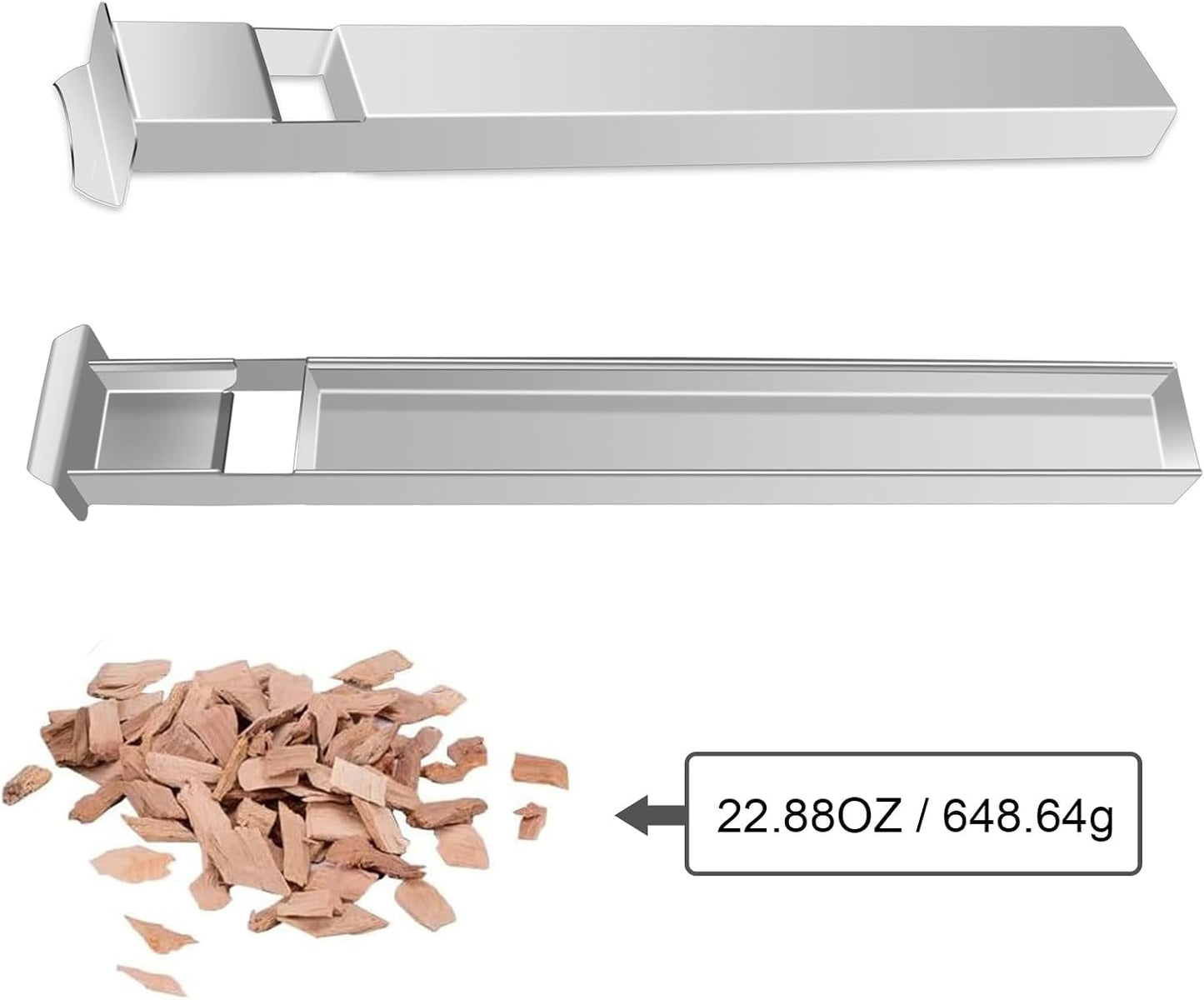 DCS 18" Grill Smoker Burner 213467 & 21" Wood Chip Smoker Tray, Stainless Steel