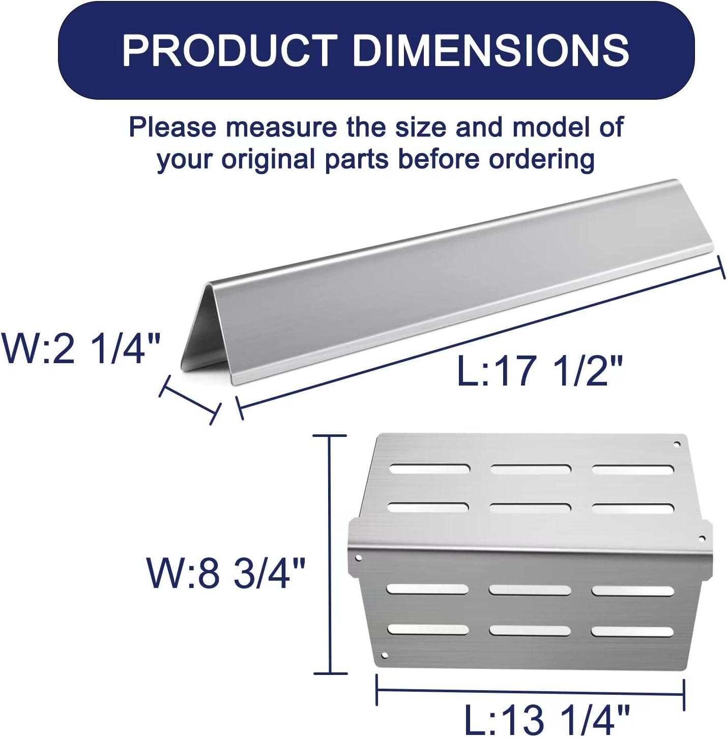 Grill Replacement Parts 17.5" Flavorizer Bars & Heat Deflector for Weber Genesis Grill Parts 300 Series E/S310 320 330 EP/cep310 330 with Front Control Knob, Heating Plate for Weber 7622 7620