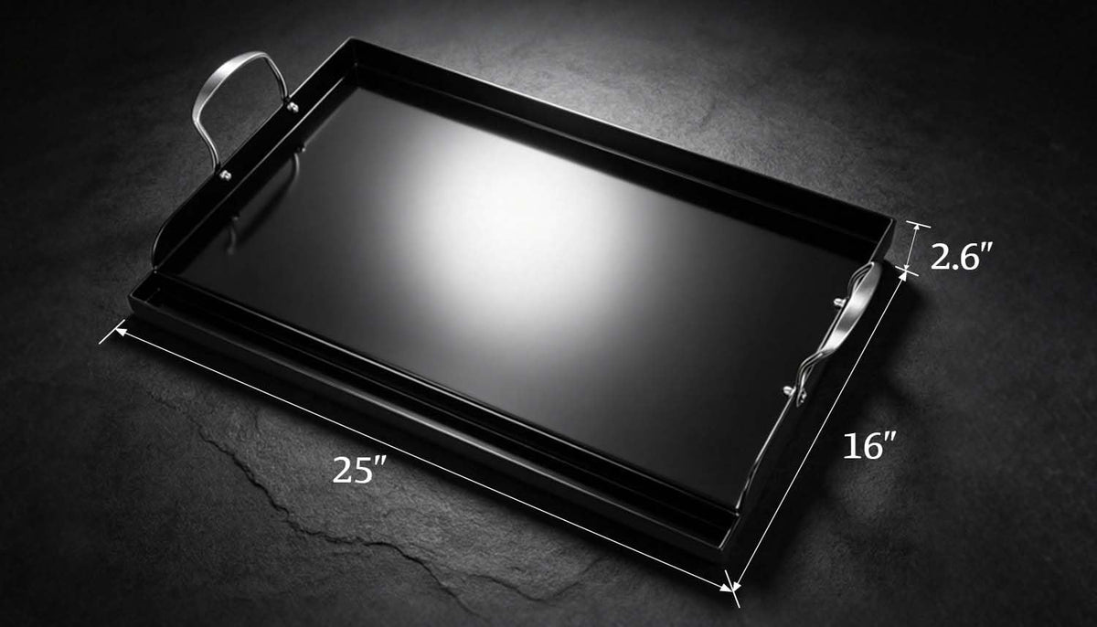 topgrillparts 25x16 nanoceramic cast iron griddle - lifestyle view 1