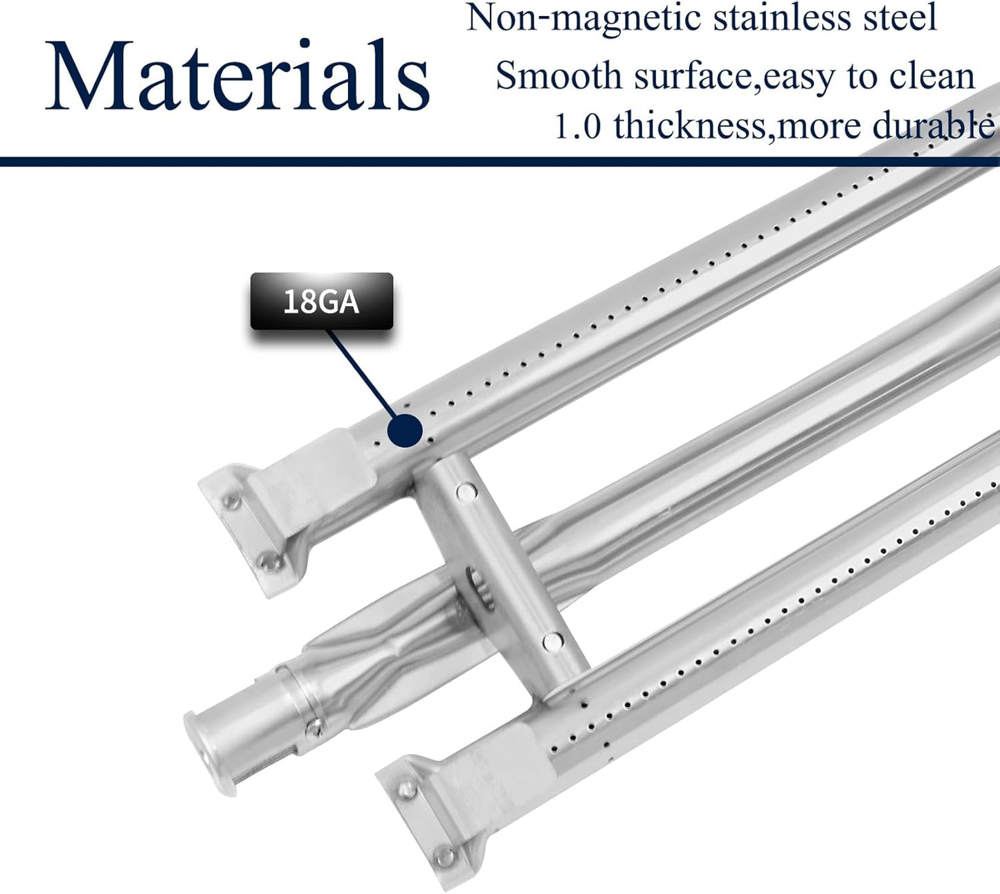 3-Pack Stainless Steel Heat Plates & Cast Burners with Ceramic Rods for DCS Grills
