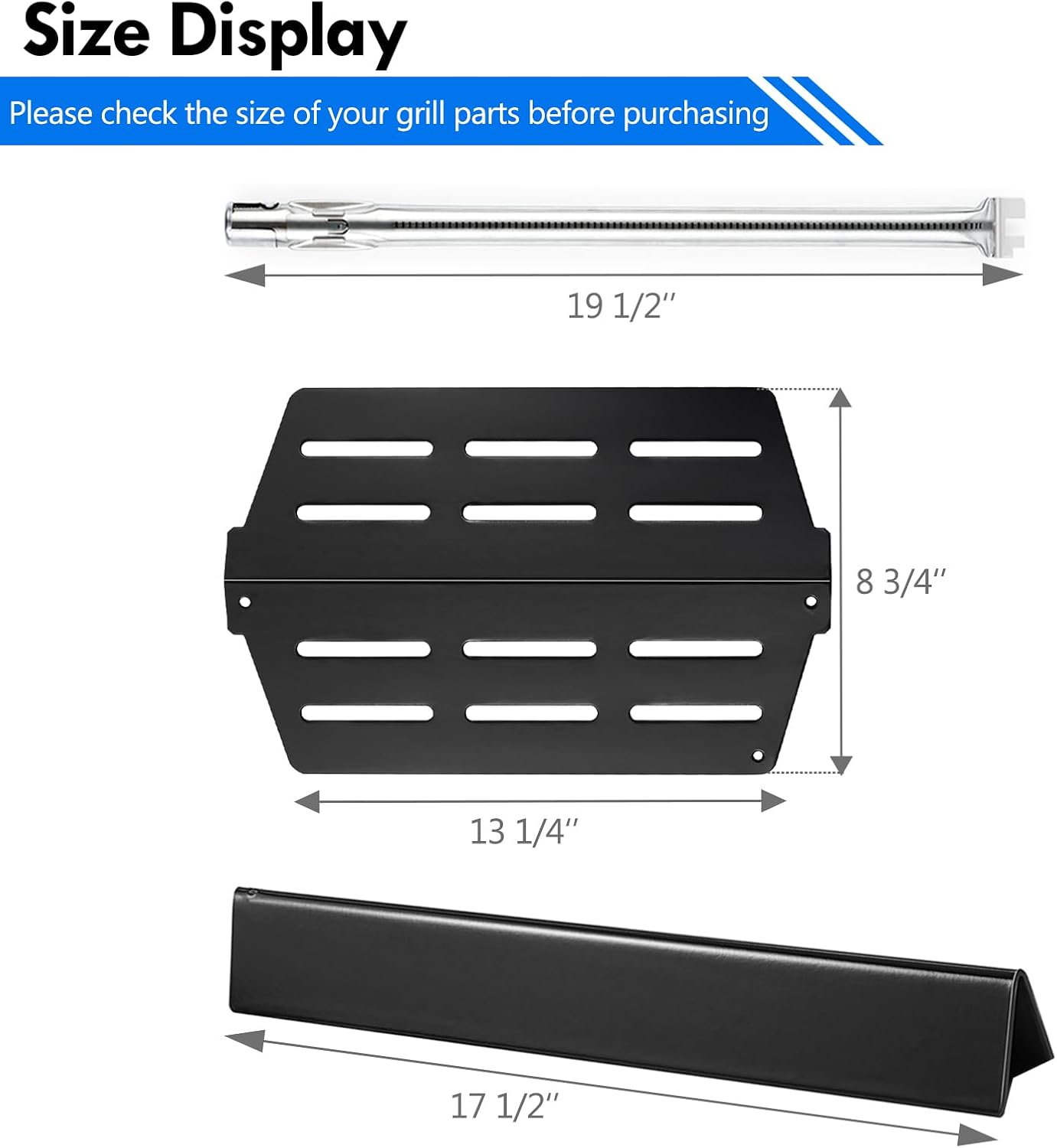 Genesis E330 Grill Parts 7621 Flavorizer Bars Heat Deflectors Burners Replacement Parts for Genesis Grill Parts E-310 Parts E-330 Flavorizer Bars S-330 S-310 E-320 Porcelain Genesis 300 Grill Parts