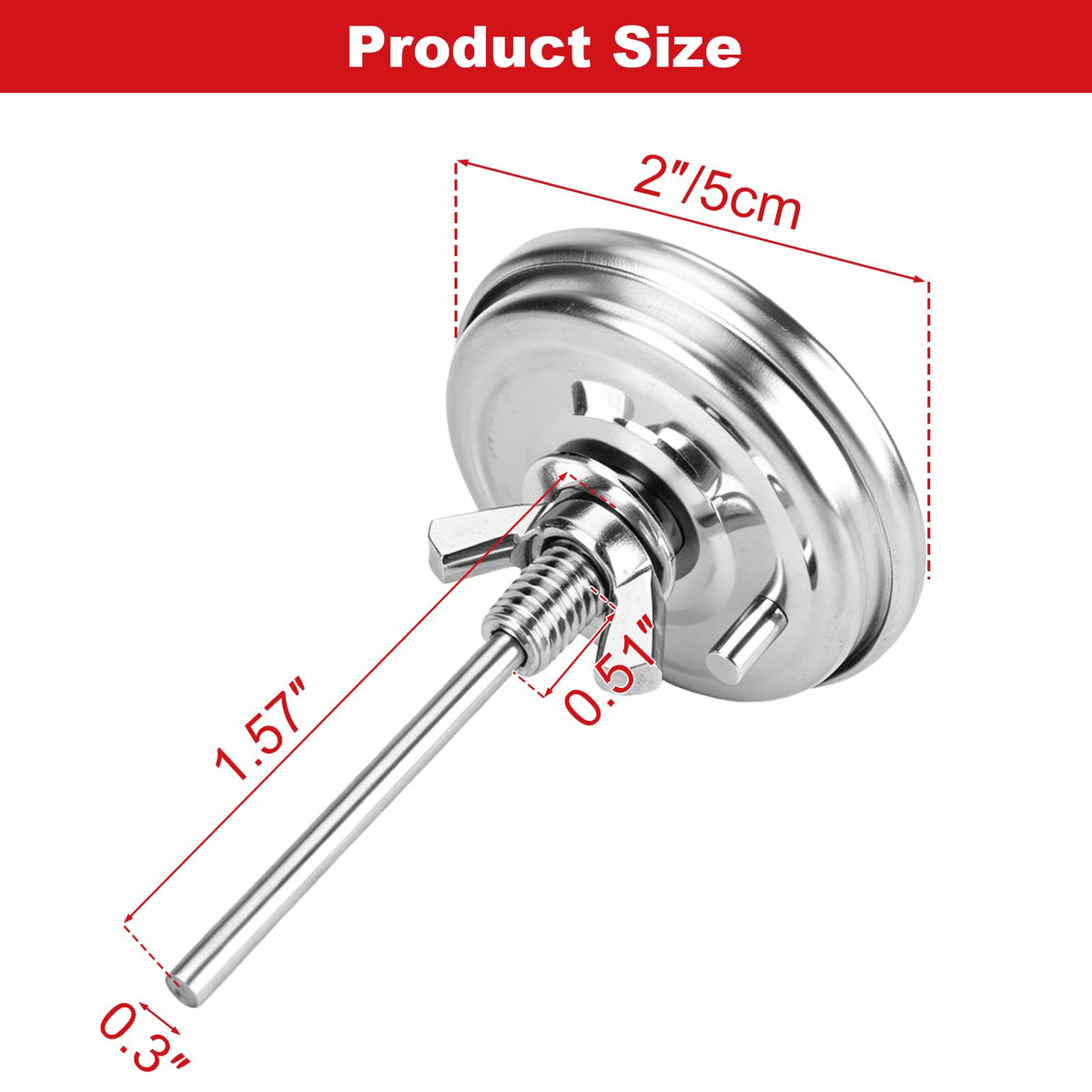 2" Grill Thermometer Temperature Gauge Replacement for Chargriller 5050 5650