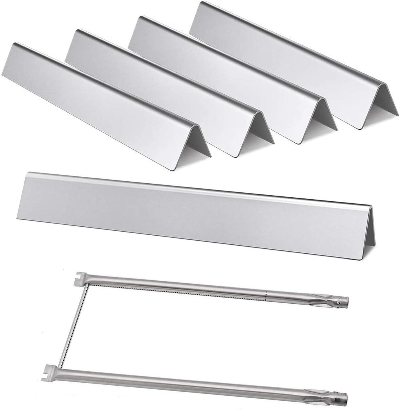 34 1/4" SS Burner Tube Set and 24.5" Flavorizer Bars Replacement for Weber Genesis 300 Series E-310 E-320 EP-310 EP-320 S-310 S-320 Gas Grills (with Side Control Panel Only), 67722 7539 7540