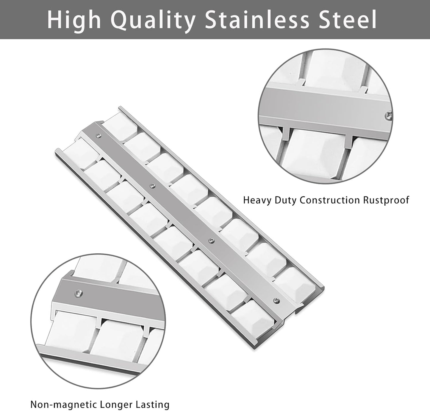 Grill Briquette Tray & Ceramic Briquettes Set for Viking Gas Grill Models, Stainless Steel Heat Plate, 18" x 5 1/2", Replaces Parts 032370-000, 2 Pack