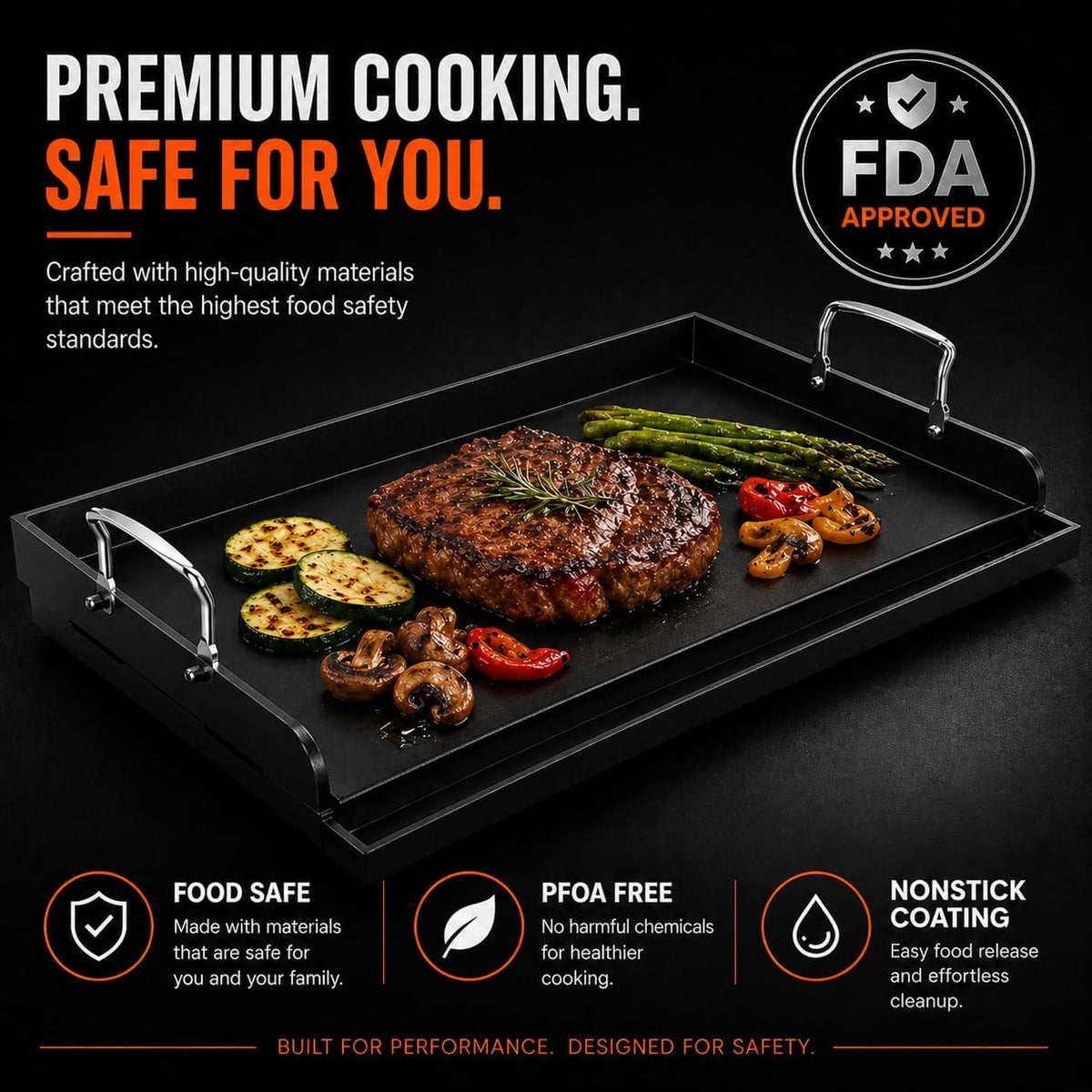topgrillparts 25x16 cast iron griddle - lifestyle view 1
