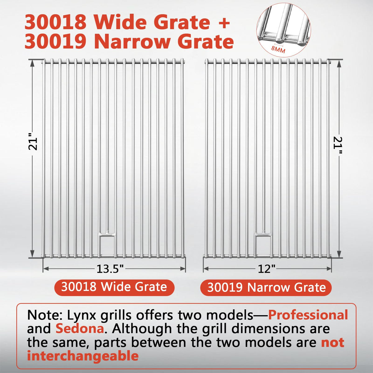 topgrillparts grill grate set Lynx 30018 30019 - photo 2