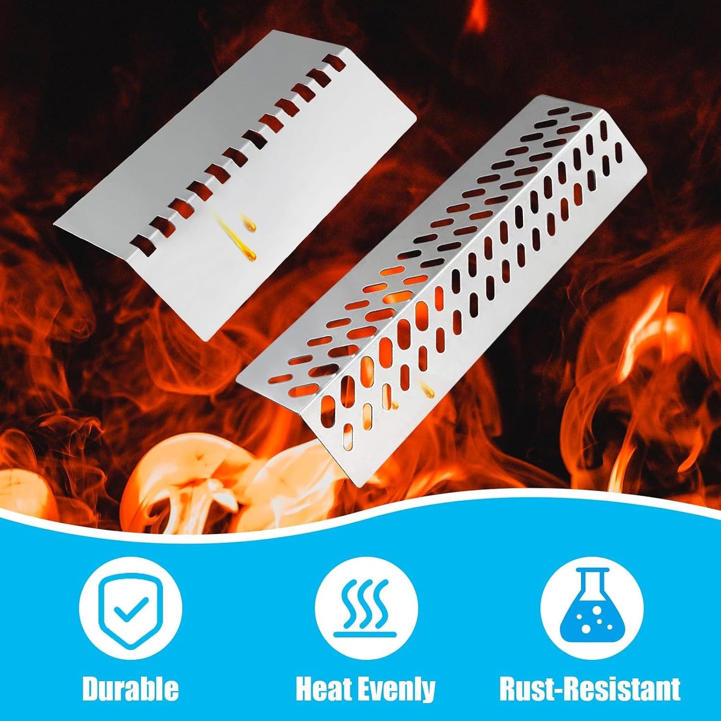 Flame Tamer & Heat Plate Shield Kit for Bull Grills – Fits 18248, 87049, 69009