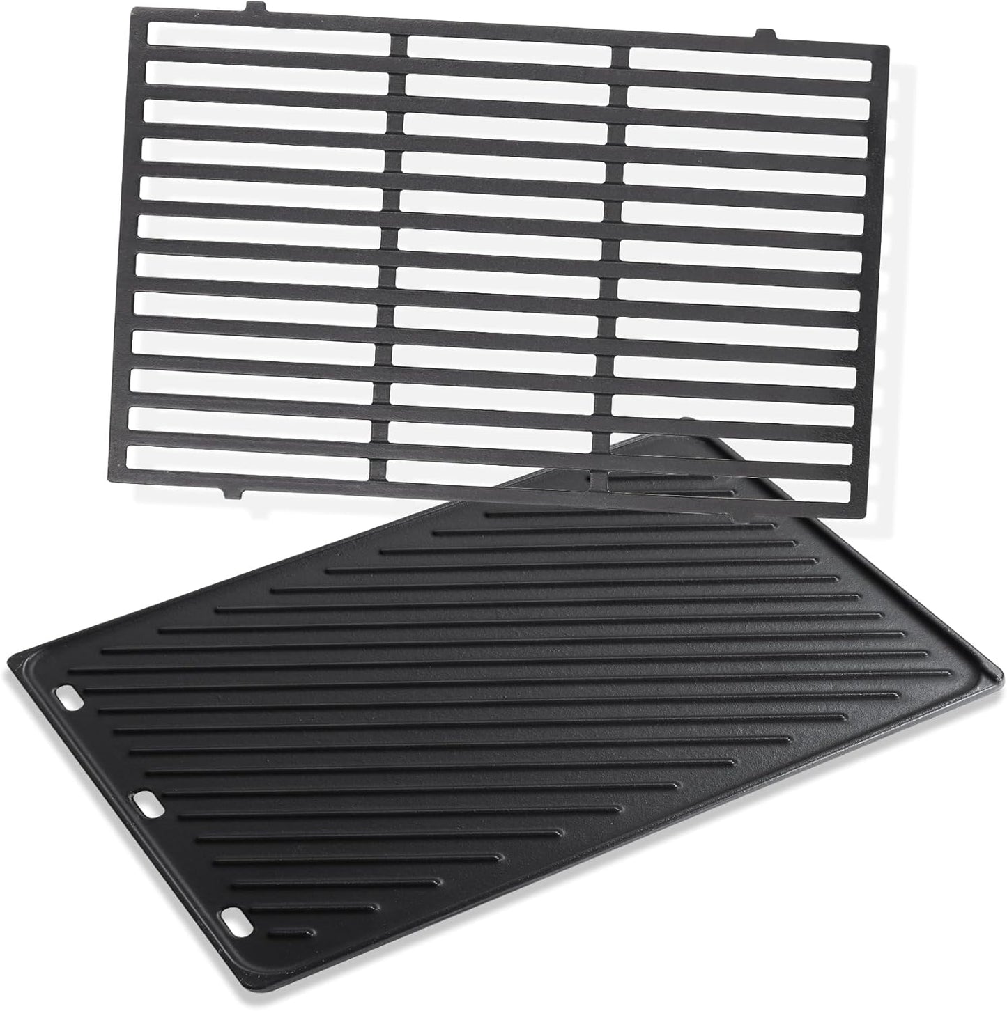 7524 Cooking Grill Grates & 8265 Griddle Replacement Parts for Weber Genesis S310, E310, E320, S320, E330, S330, EP310, EP320, EP330, 19.5" Cast Iron Grill Parts for Weber Genesis 300 Series