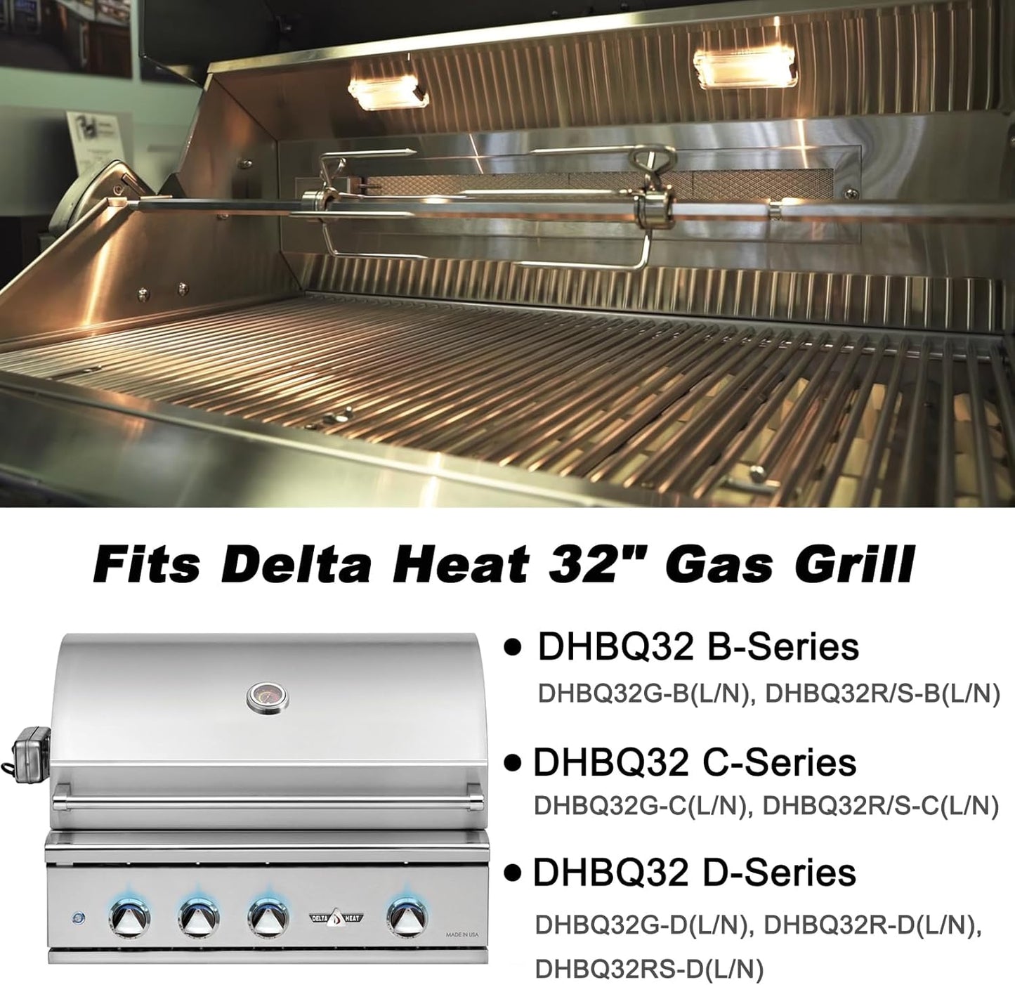 S23218-32Y Briquette Tray Assembly for Delta Heat 32 Inch Gas Grill DHBQ32G-C DHBQ32R/S-C DHBQ32G-B DHBQ32R/S-B DHBQ32G-D DHBQ32R-D DHBQ32RS-D Heat Plates Replacement Parts with 20 Ceramic Briquettes
