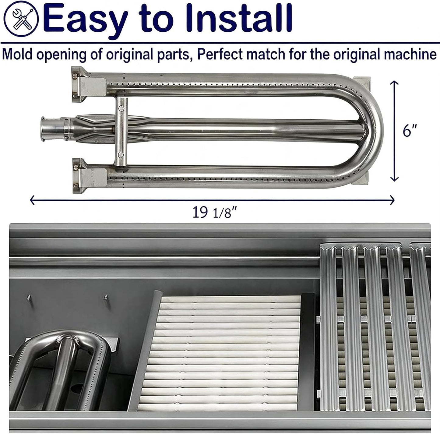 3-Pack Gas Grill Burner Tube Replacement for DCS, Brinkmann & Charmglow Grills