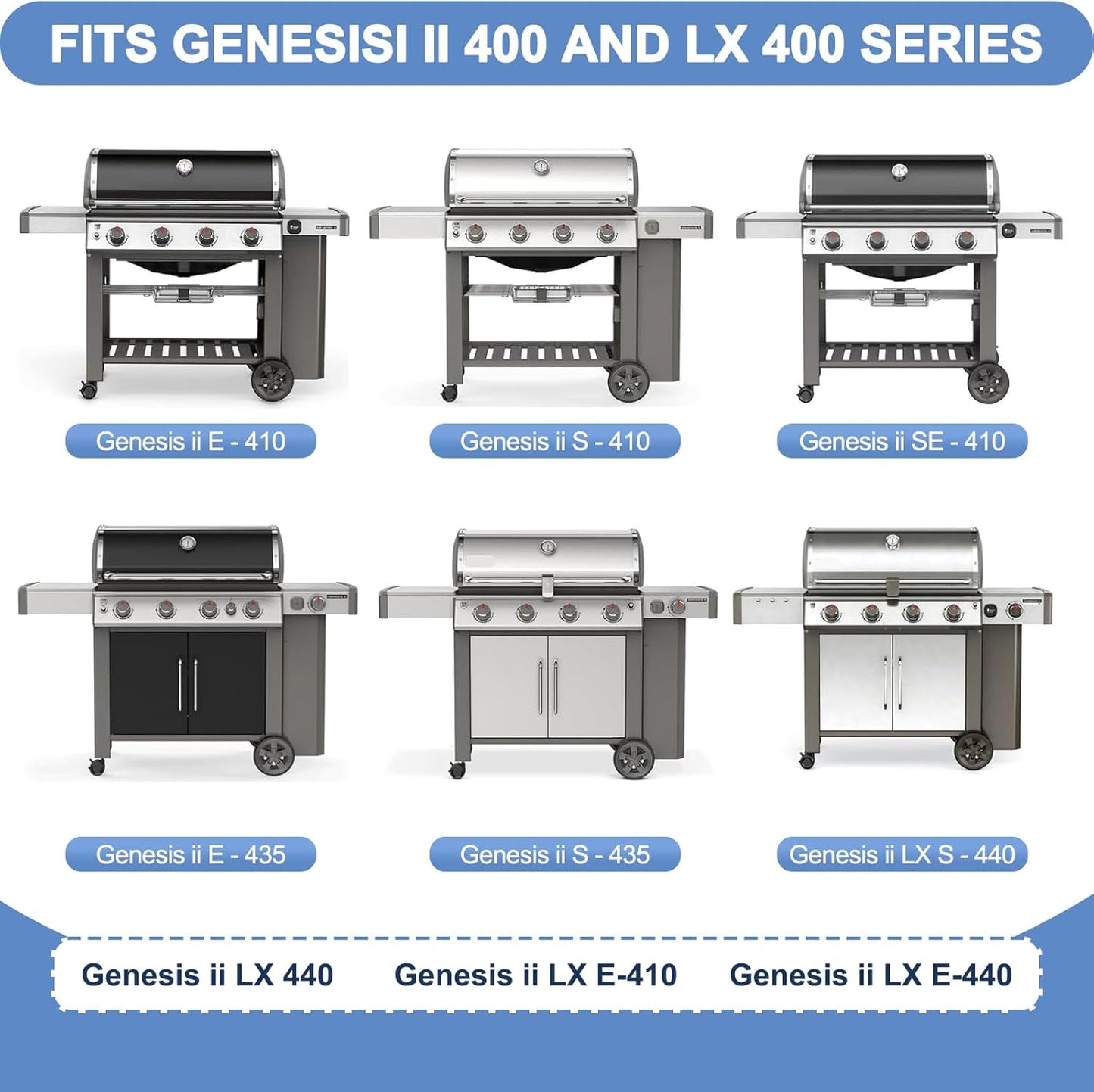 66089 66097 Grill Grates Replacement Parts for Weber Genesis II E-410