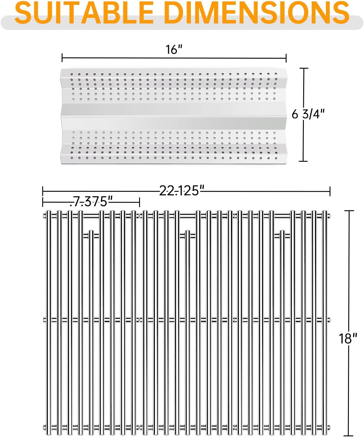 9mm Stainless Steel Cooking Grates & Flame Tamer Kit for Blaze 3-Burner Grills