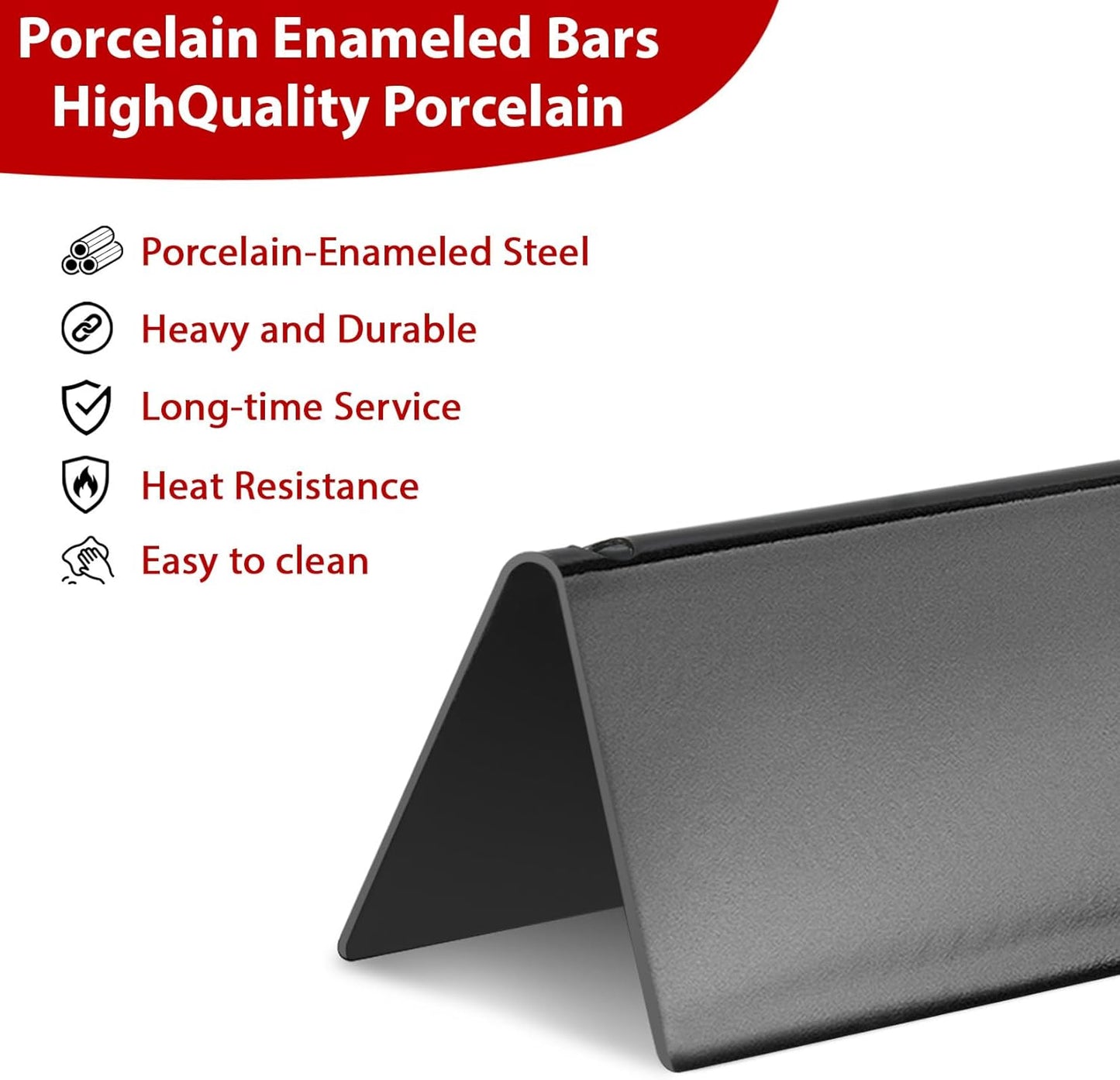 24.5" Flavorizer Bars Replacement for Weber Genesis 300 Series, Genesis E-310 E-320 E-330 S310 S320 Grill (with Side-Mounted Control), 7539 Porcelain-enameled Steel, 5 Pack