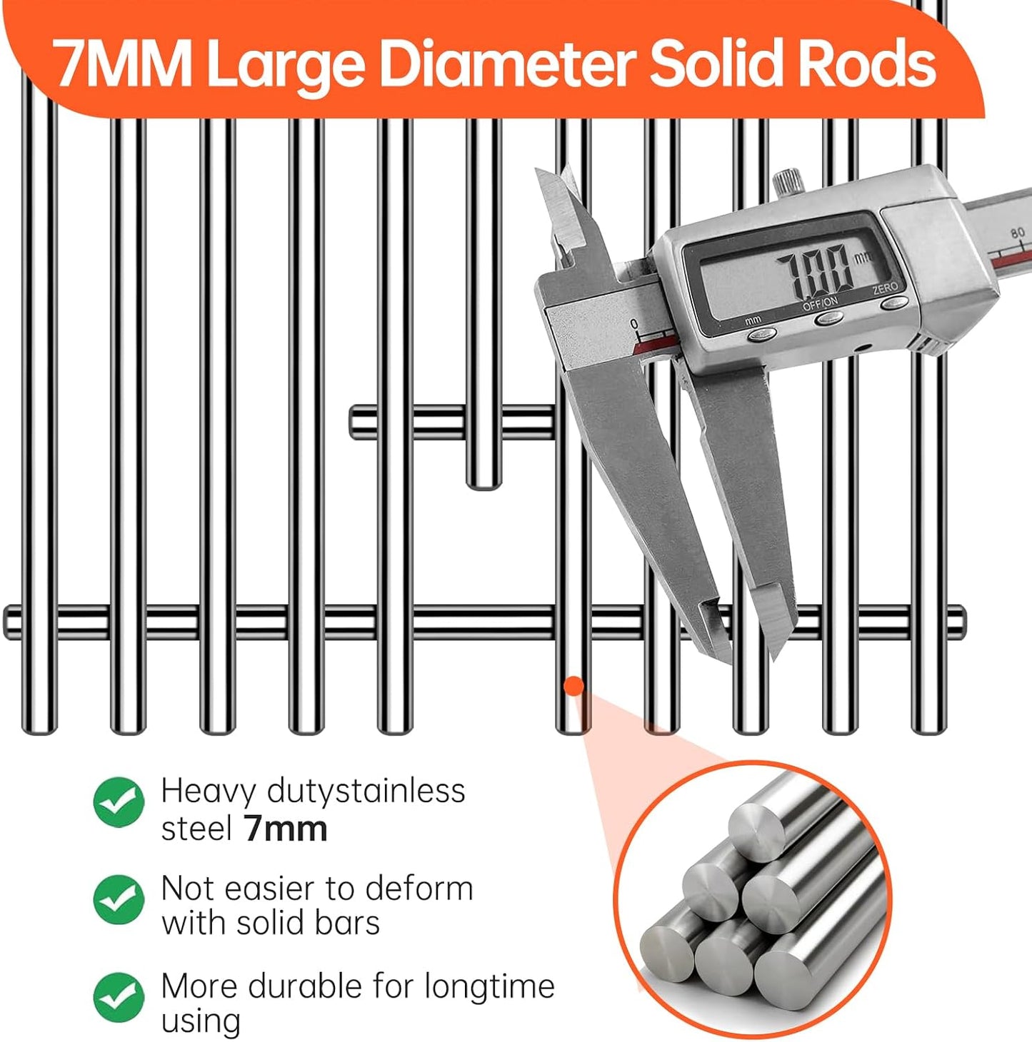 7mm Stainless Steel Rod Cooking Grates for Blaze, AOG & RCS Grills, 5-Pack