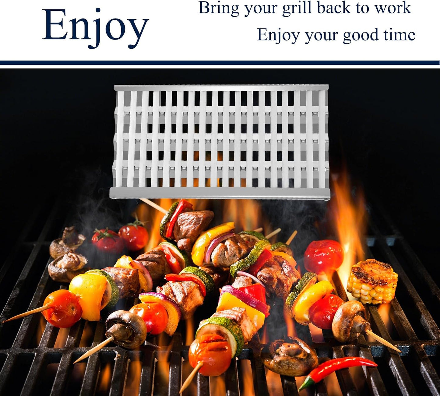 3-Pack Stainless Steel Heat Plates & Cast Burners with Ceramic Rods for DCS Grills