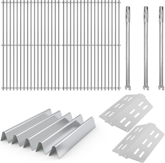Grill Parts Kit for Weber Genesis 300 310 330 Genesis E330 E310 S310 S330 EP330 S320 E320 Grill Parts 17.5" Flavorizer Bars, Genesis 7528 Grates Heat Deflector Grill Parts Kit, 3Pcs 62752 Burner Tube