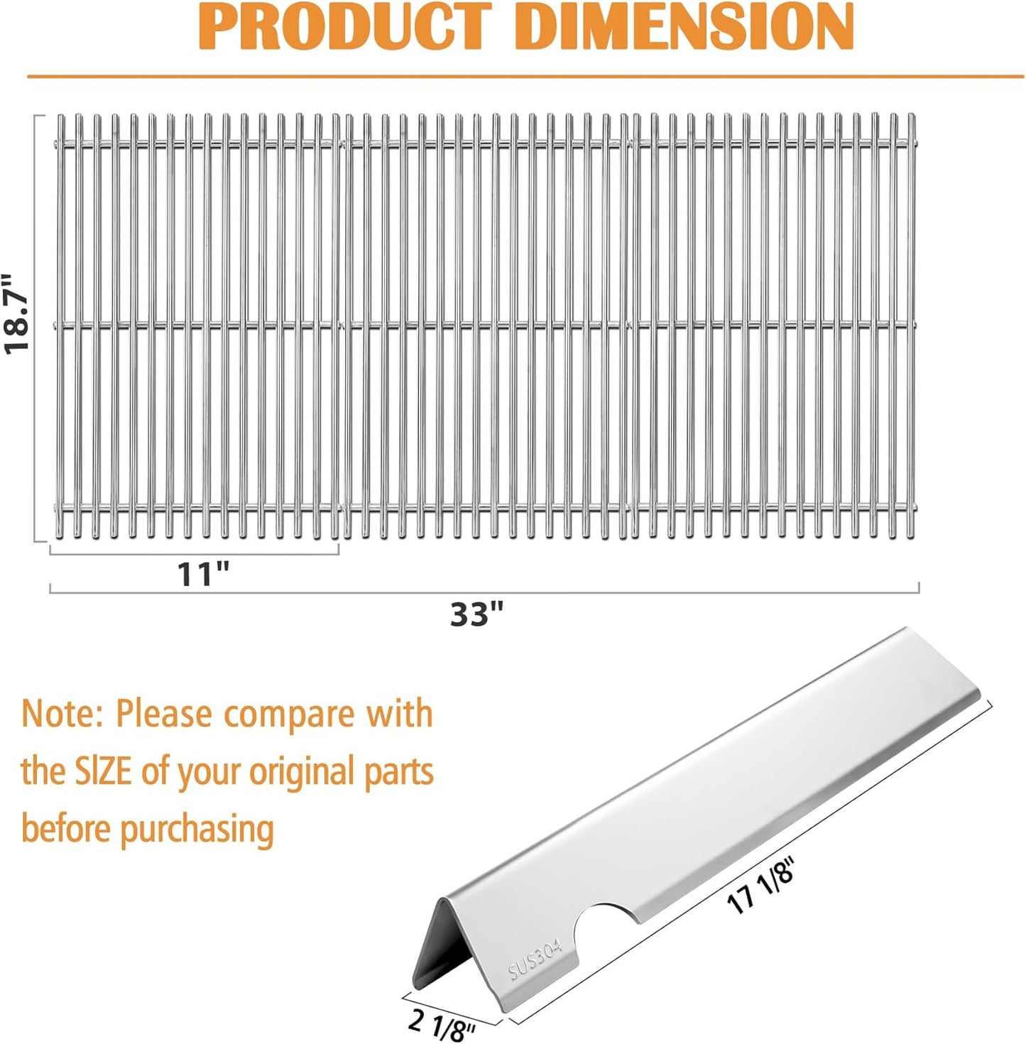 Grill Replacement Parts Grill Grates Flavorizer Bars for Weber Genesis II and Genesis II LX 400 Series, Genesis ll LX E-440/S-440, Genesis ll S-410/E-410, Genesis ll 435 Gas Grills