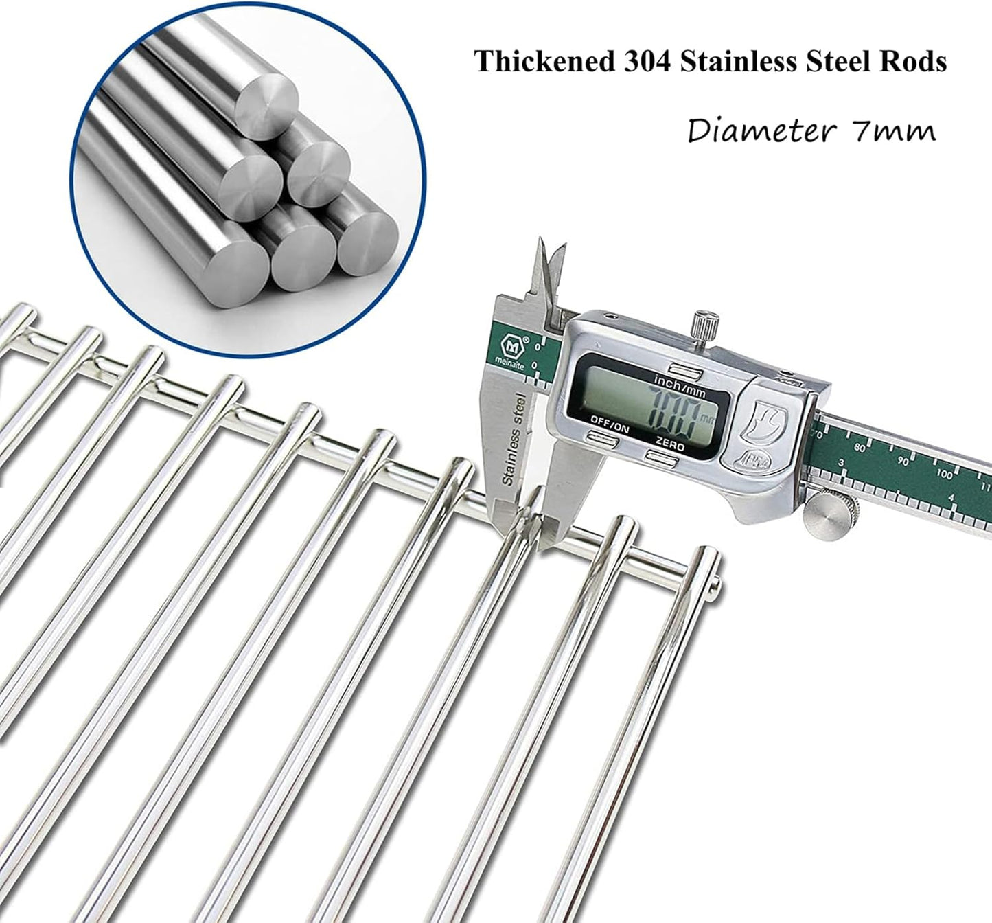 19.5" Cooking Grates for Weber Genesis 300 Series, Genesis E310 E320 E330 S310 S320 S330 EP310 EP320 EP330 Gas Grill, 304 Stainless Steel Replacement Parts for Weber 7528 7524