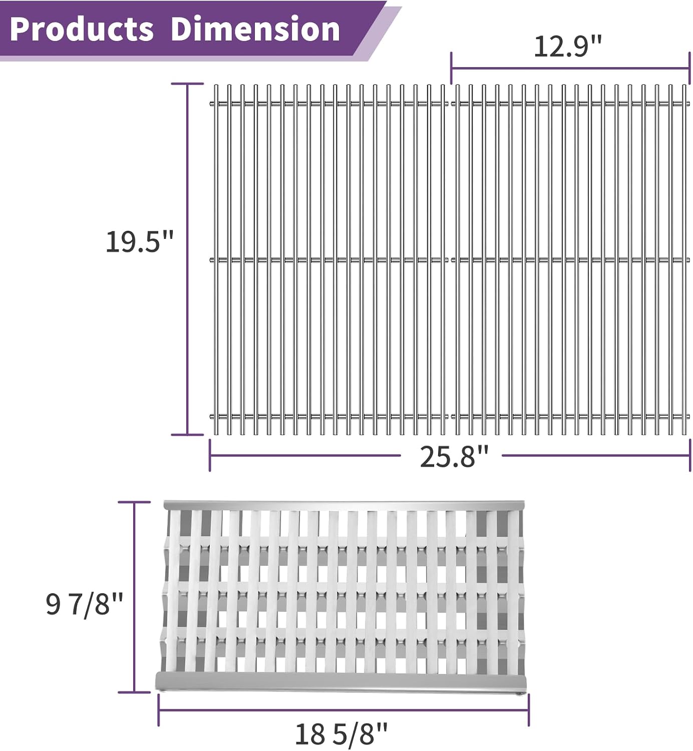 DCS 27 Series Radiant Tray & 19.5" Grill Grate Replacement Set, 2-Pack