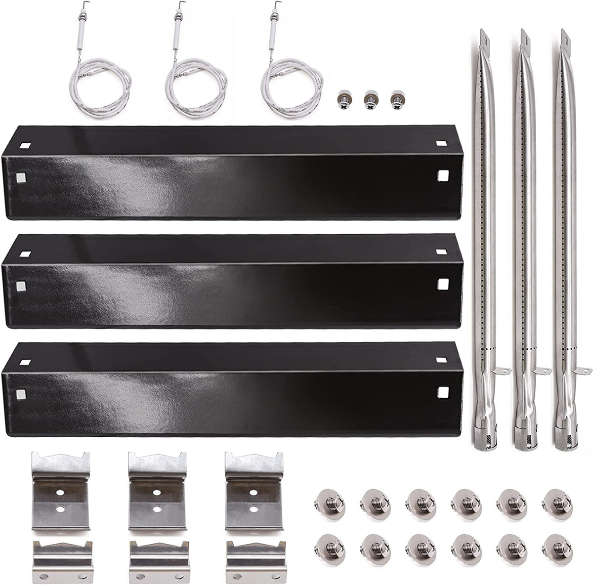Grill Burner &amp; Heat Plate Rebuild Kit for Chargriller 5050 5650 3001 3008 3030 4000 5252 3072