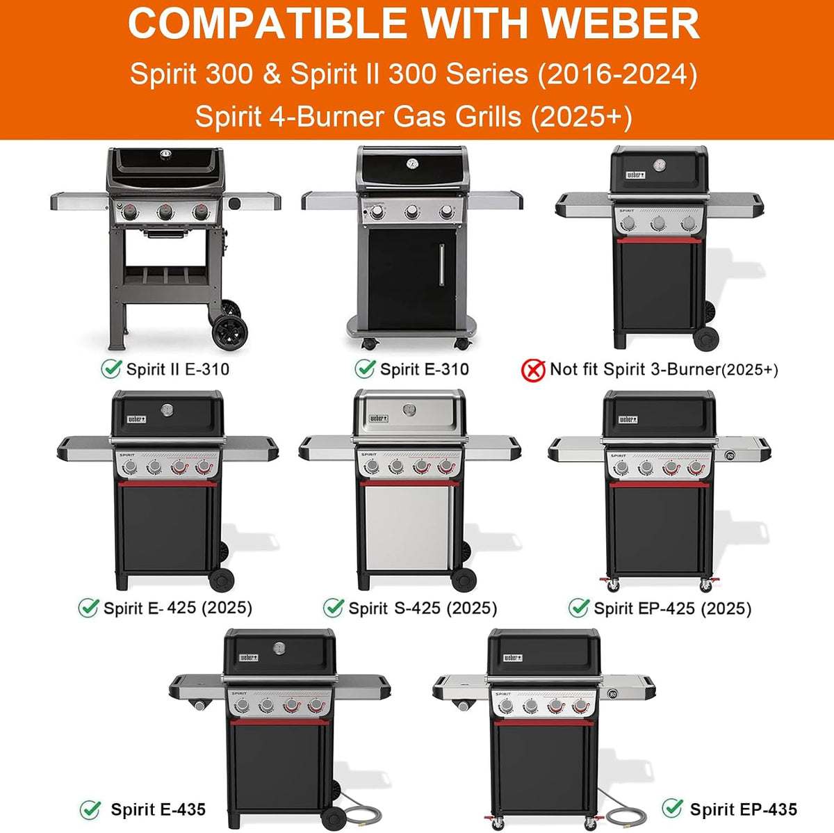 topgrillparts griddle insert for Weber Spirit - lifestyle view 2
