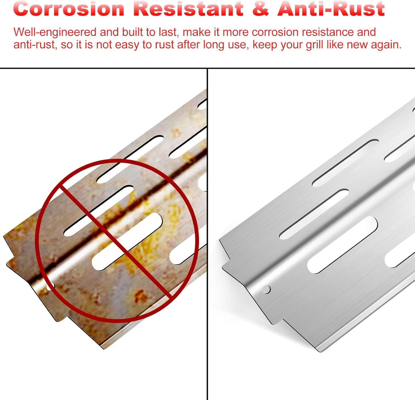 Grill Replacement Parts Flavorizer Bars for Weber Genesis ii 300 LX 300 Series E-310 E-315 S-335 GS4 Grills 304 Stainless Steel Heat Deflector Barbecue Accessories for Weber 66032 66795 66040
