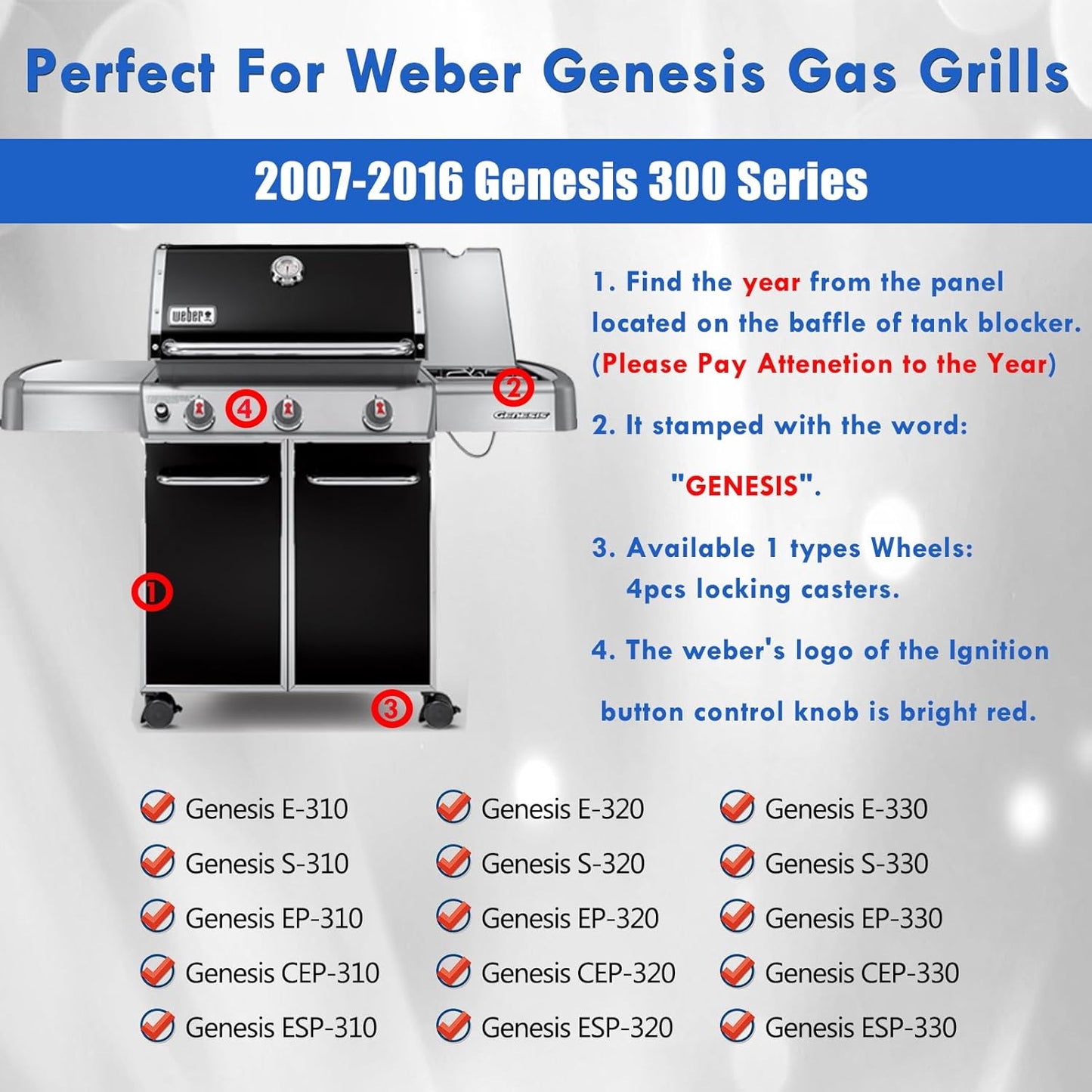 Genesis E330 Grill Parts 7621 Flavorizer Bars Heat Deflectors Burners Replacement Parts for Genesis Grill Parts E-310 Parts E-330 Flavorizer Bars S-330 S-310 E-320 Porcelain Genesis 300 Grill Parts