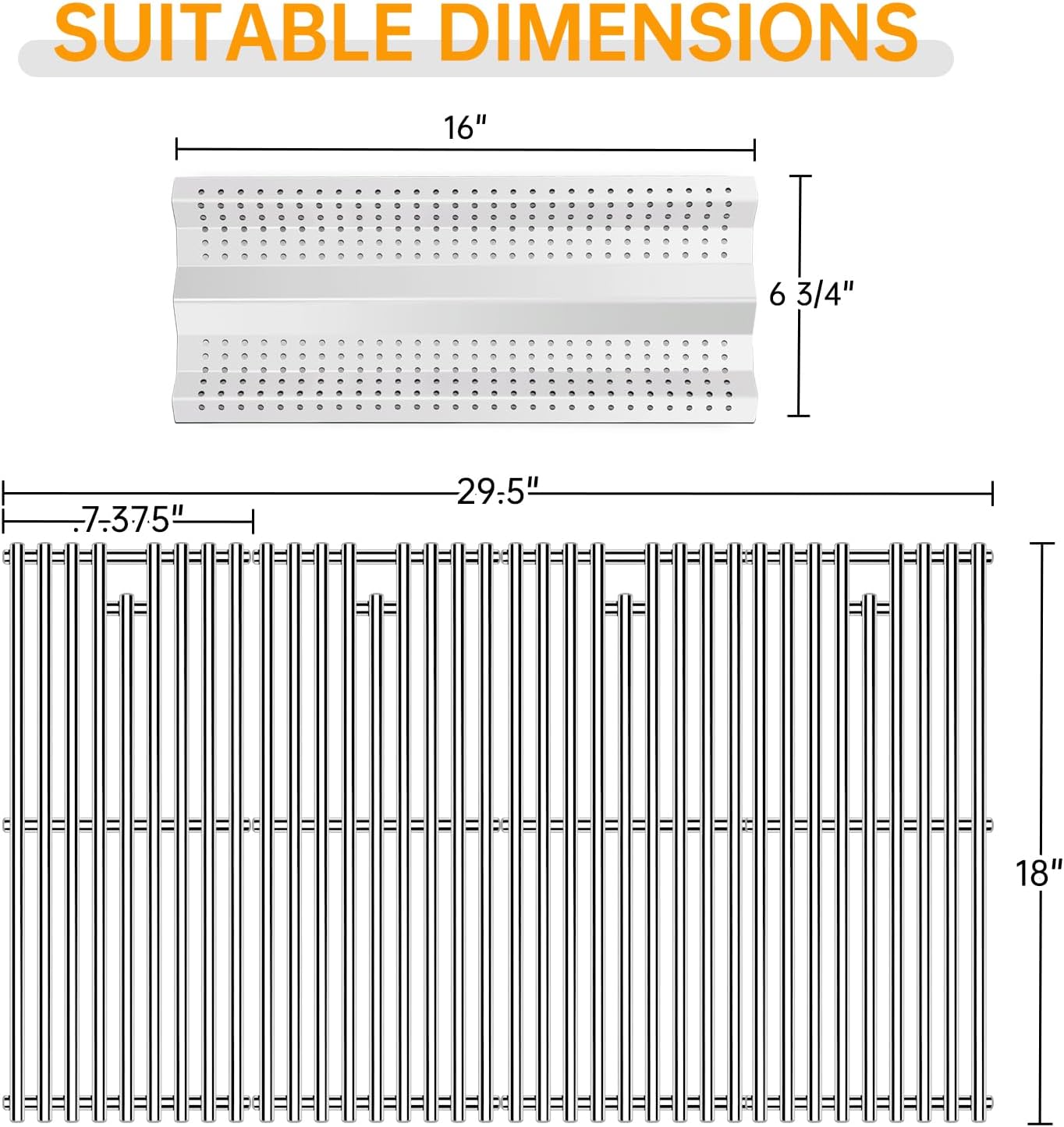 9mm Stainless Steel Cooking Grates & Flame Tamer Kit for Blaze 4-Burner Grills