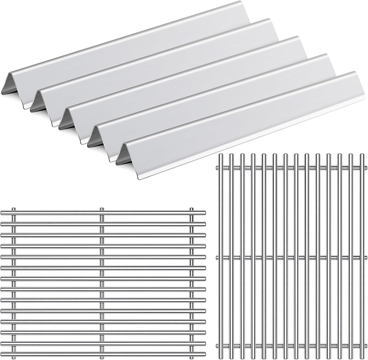 17.5” Grill Grates Replacement for 7637 7635 Weber Spirit I Spirit II E-210, S-210, E-220, S-220 With Front-Mounted Control Panels,Flavorizer Bars Cooking Grid Parts 2 Burners Spirit 200 Series