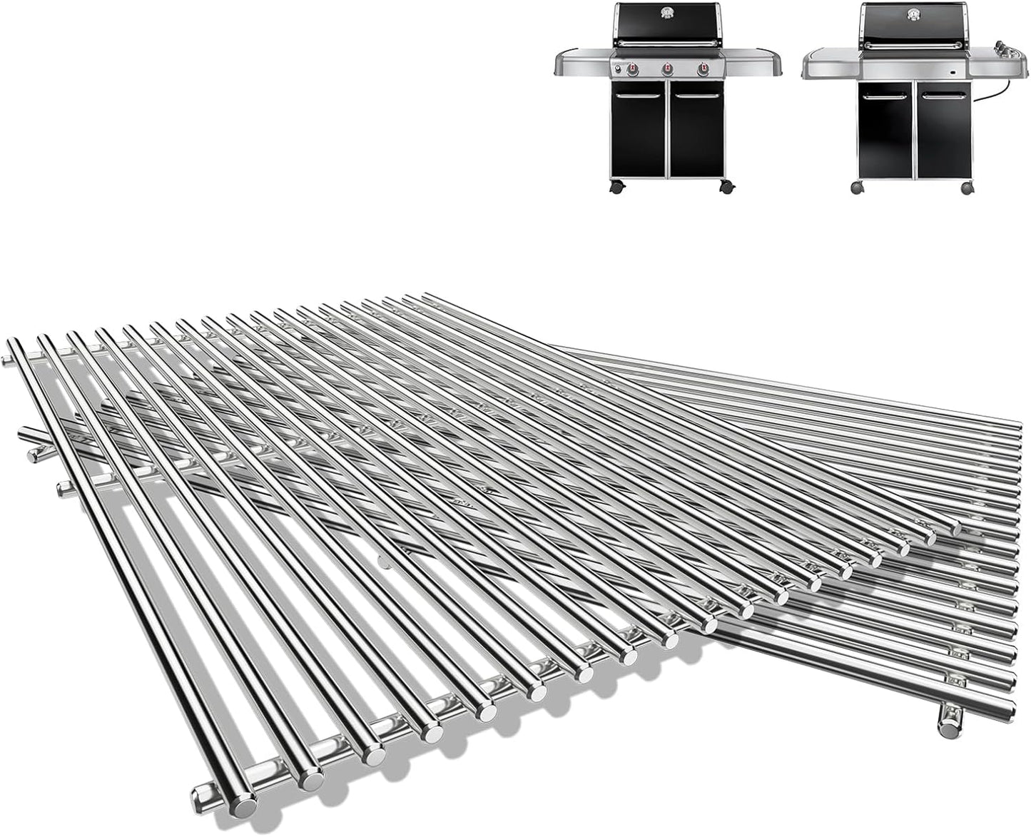 19.5" Cooking Grates for Weber Genesis 300 Series, Genesis E310 E320 E330 S310 S320 S330, Replacement Parts for Weber 7528/7524, 304 Stainless Steel
