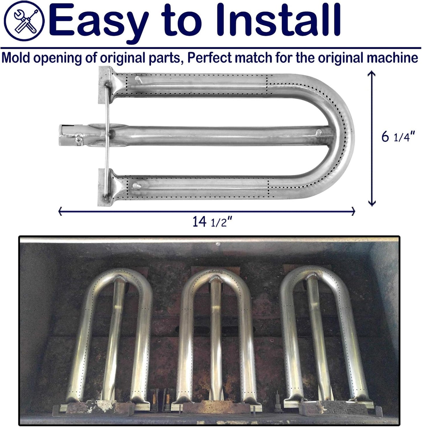 Gas Burner Replacement Kit for American Outdoor Grill 24NB, 24NG, 24NP, 24PC, 30NB, 30PC, 36NB, 36PC (3-Pack Burner Tube Grill Accessories)