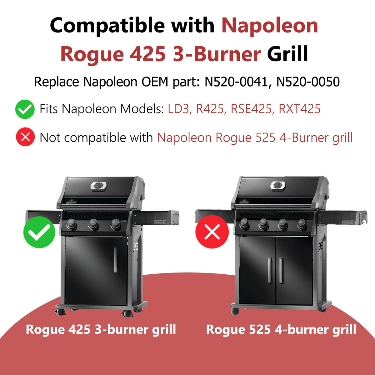 topgrillparts Napoleon Rogue 425 Warming Rack N520-0041 - material detail