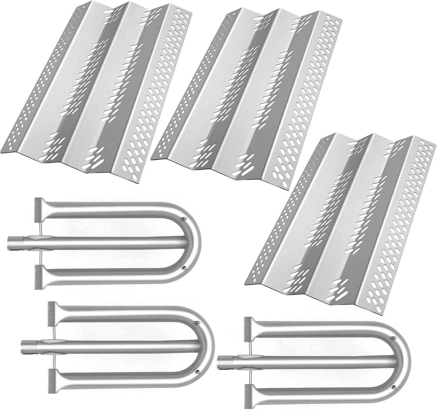 3 Pack Heat Plate Shield with Gas Burner Tube for American Outdoor Grill