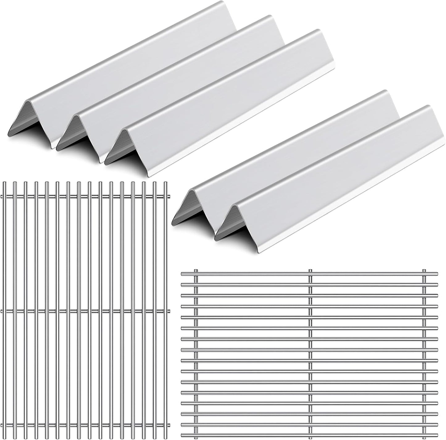 17.5” Grill Grates Replacement for 7637 7635 Weber Spirit I Spirit II E-210, S-210, E-220, S-220 With Front-Mounted Control Panels,Flavorizer Bars Cooking Grid Parts 2 Burners Spirit 200 Series