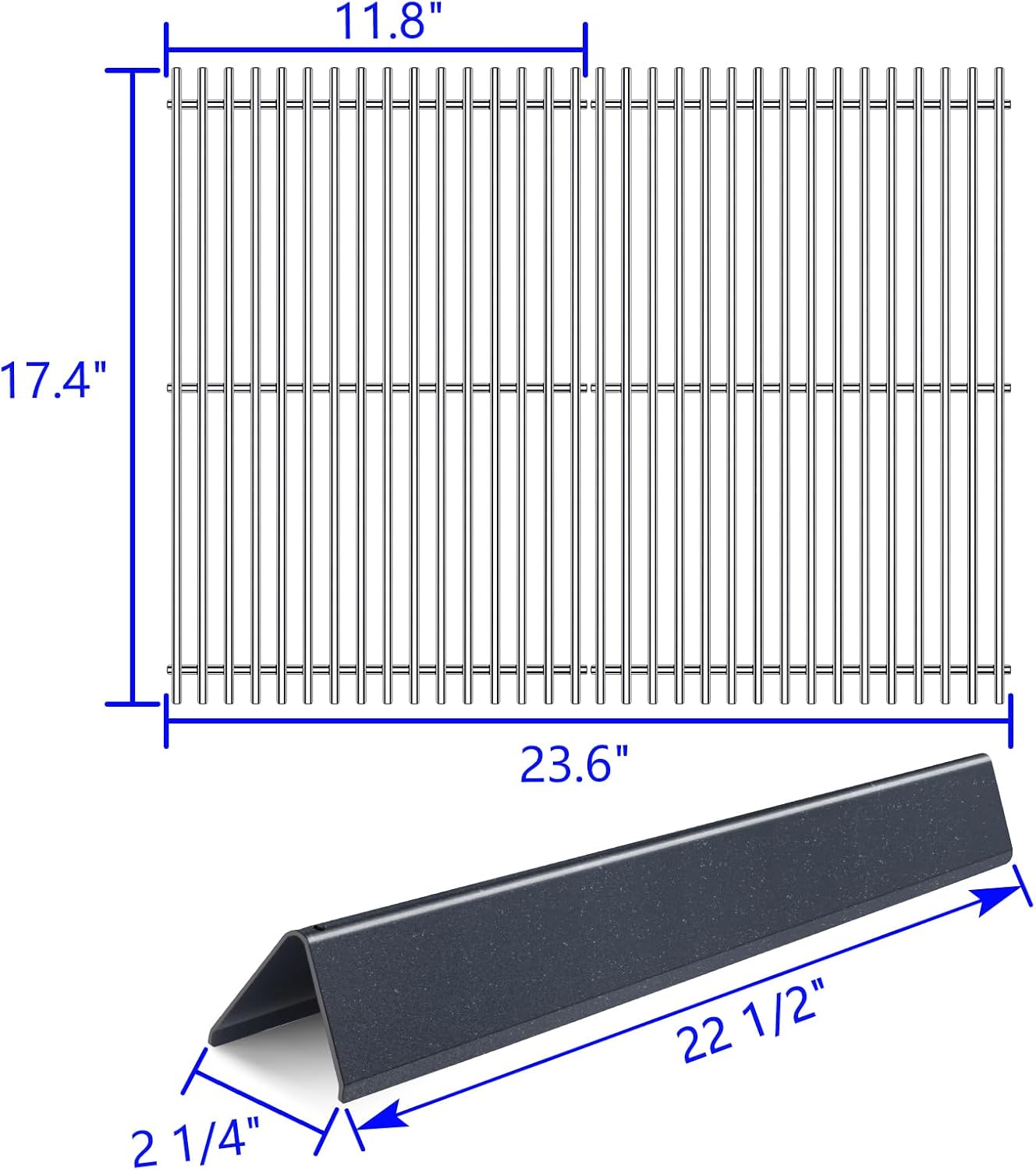 7536 7525 Grill Grates With Flavorizer Bars Replacement for Weber Spirit Grill Parts