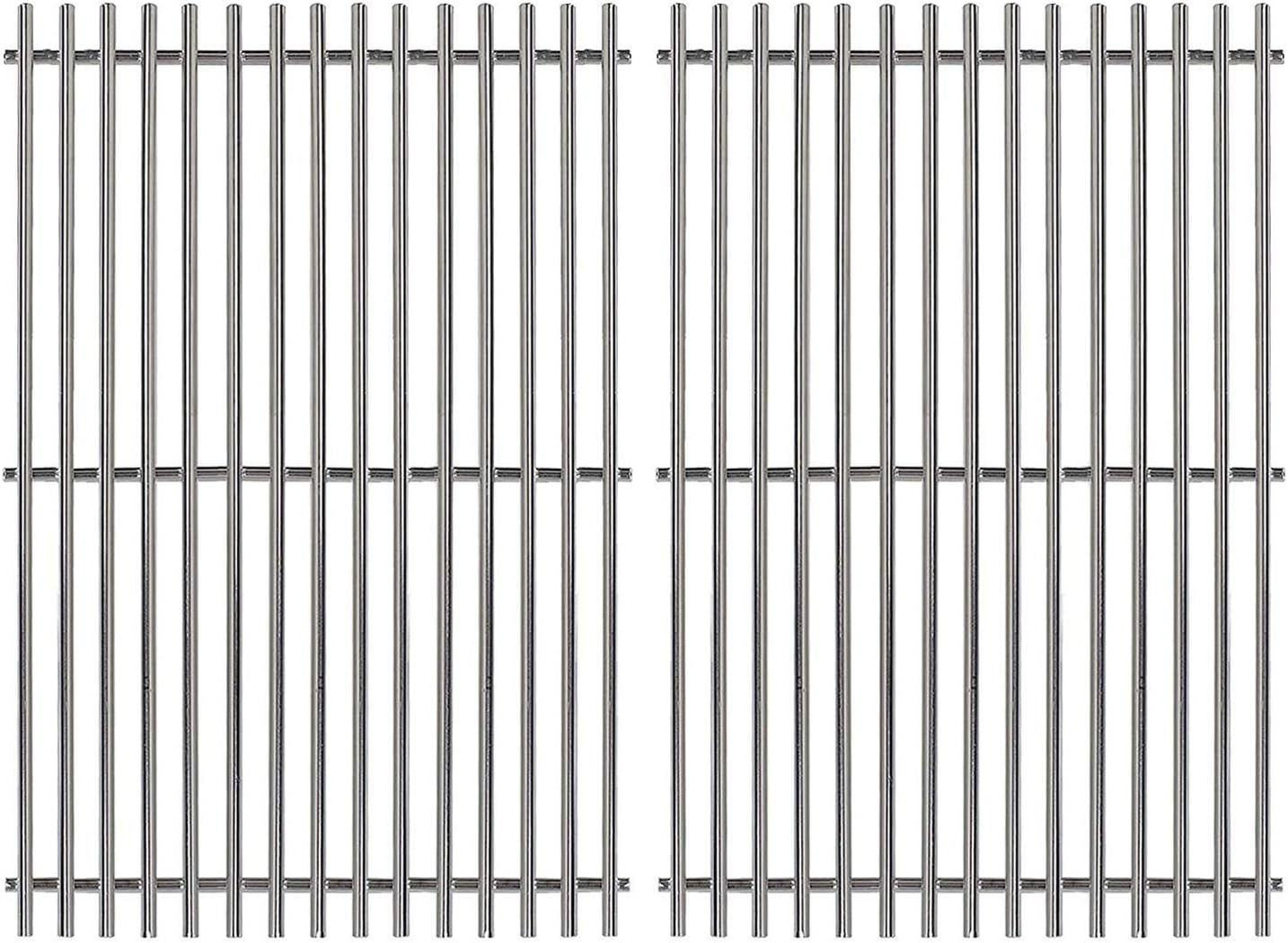 19.5" Solid SUS304 Stainless Steel Cooking Grates Replacement for Weber Genesis E and S Series 300 E310 E320 S310 S320 Gas Grills, Set of 2, 7528 (19.5" x 12.9" x 0.5")