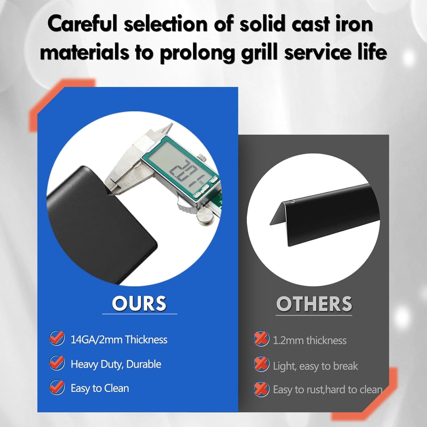 Genesis E330 Grill Parts 7621 Flavorizer Bars Heat Deflectors Burners Replacement Parts for Genesis Grill Parts E-310 Parts E-330 Flavorizer Bars S-330 S-310 E-320 Porcelain Genesis 300 Grill Parts