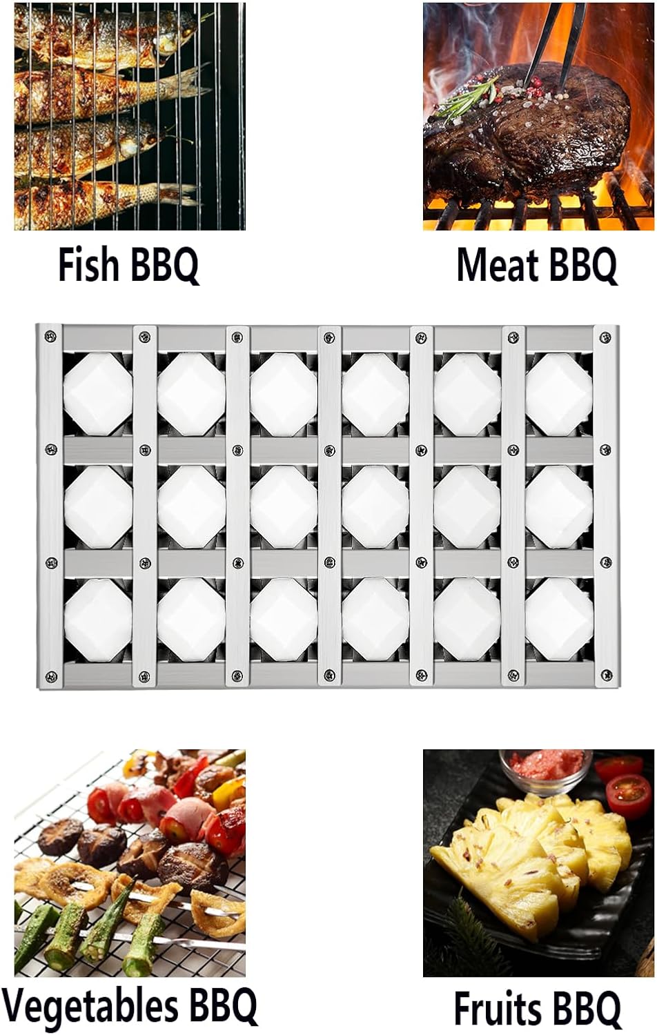 Grill Heat Plates BBQ Grill Briquette Tray, Ceramic Briquettes Heat Shield for Delta DHBQ32R, DHBQ32G-CN, DHBQ32G-BL,DHBQ32G-BN,DHBQ32G-BL,DHBQ32R/S-BN,DHBQ32R/S-BL, DHBQ32G-CL,DHBQ 32G-CN
