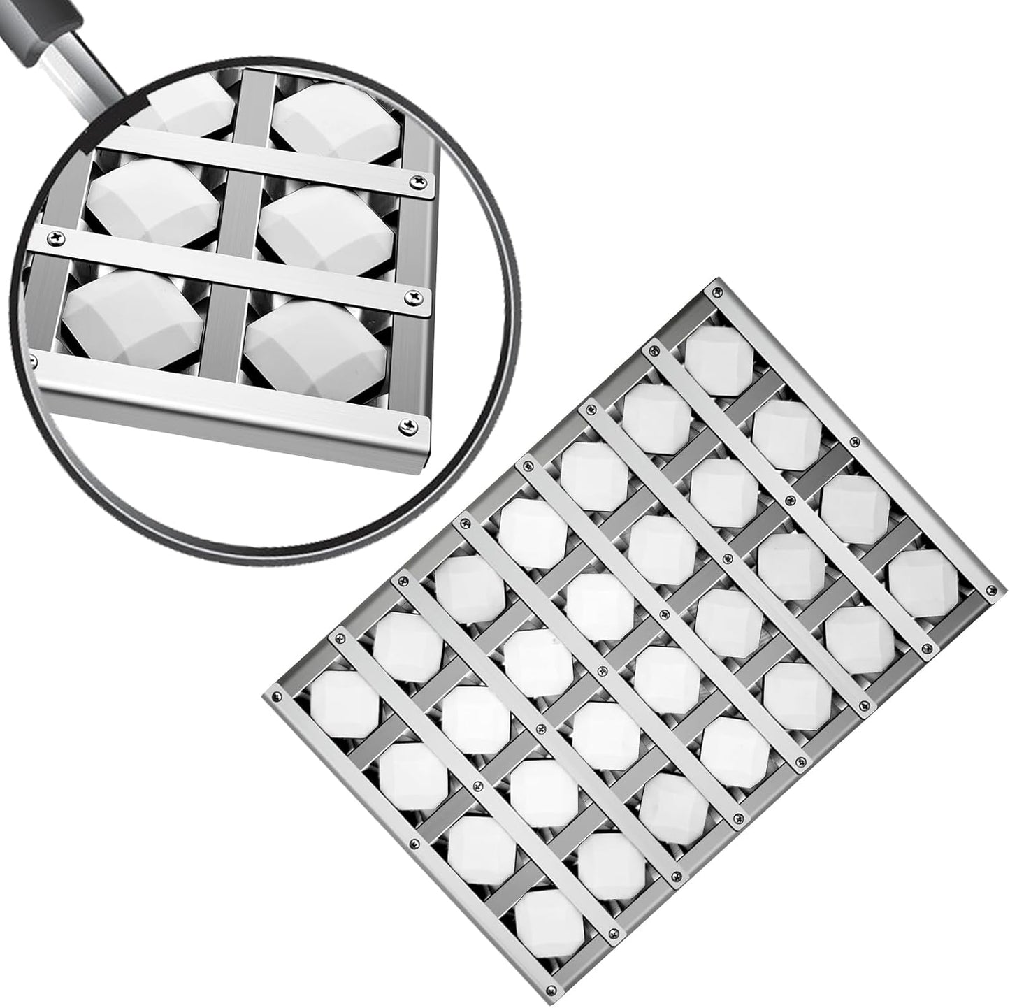 17.875" Grill Heat Plates Grill Briquette Tray for Alfresco Grill ALX2-30C, ALX2-42C, ALX2-42RFG, ALX2-56, ALX2-56BFG, Stainless Steel BBQ Heat Shield Flame Tamer with 56 Ceramic Briquettes