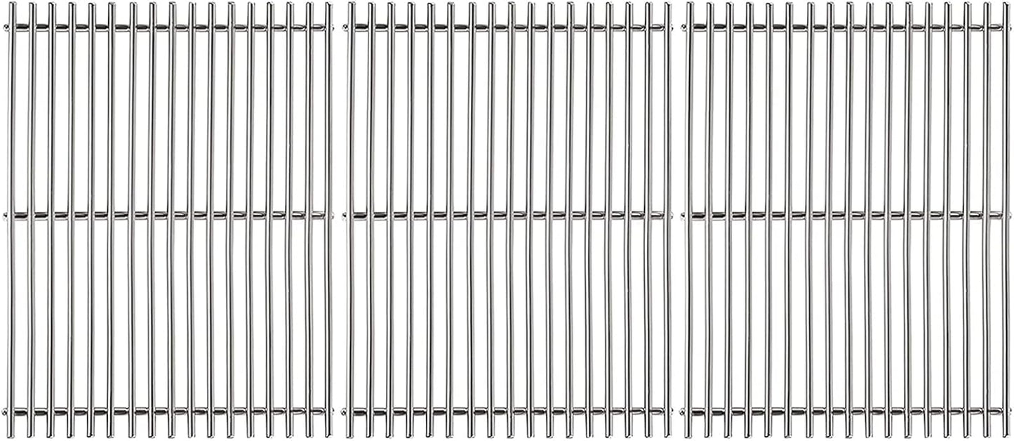 19.5" Solid SUS304 Stainless Steel Cooking Grates Replacement for Weber Genesis E and S Series 300 E310 E320 S310 S320 Gas Grills, Set of 2, 7528 (19.5" x 12.9" x 0.5")