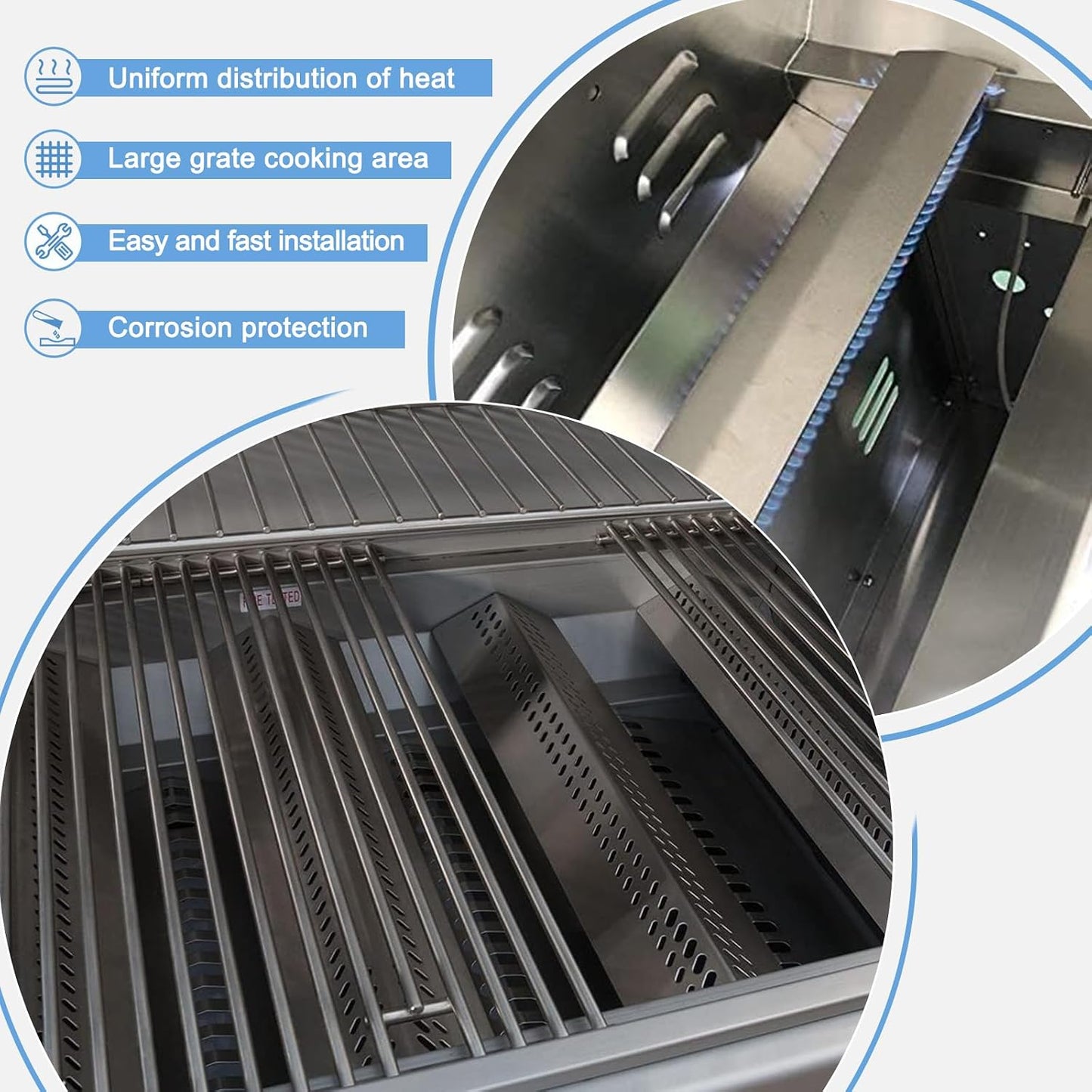 4-Pack Burner, Heat Plate & Cooking Grate Kit for Bull Angus, Outlaw & Lonestar