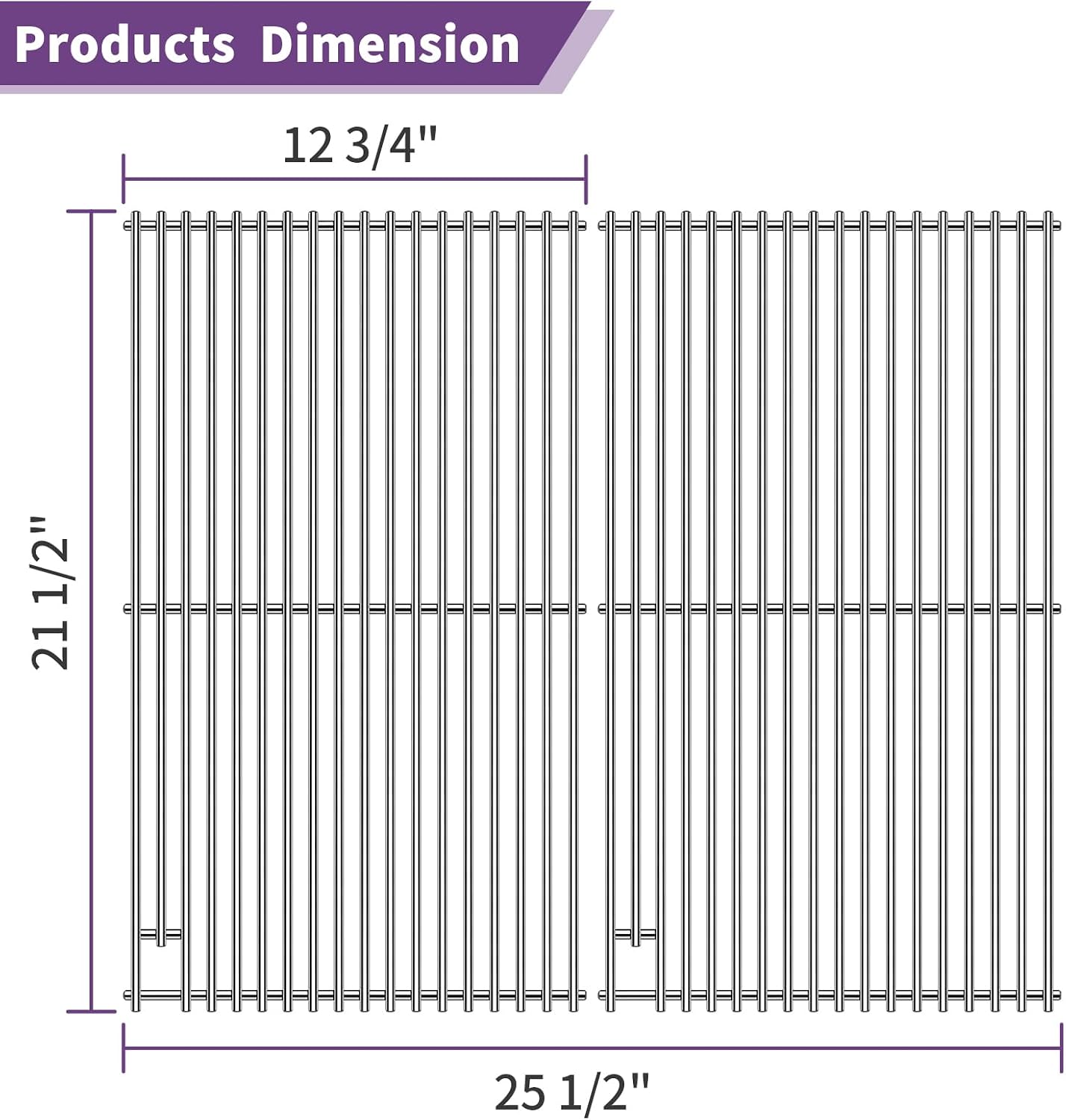 2-Pack 21.5" Stainless Steel Cooking Grids for DCS BGB30/BGC30 Grills
