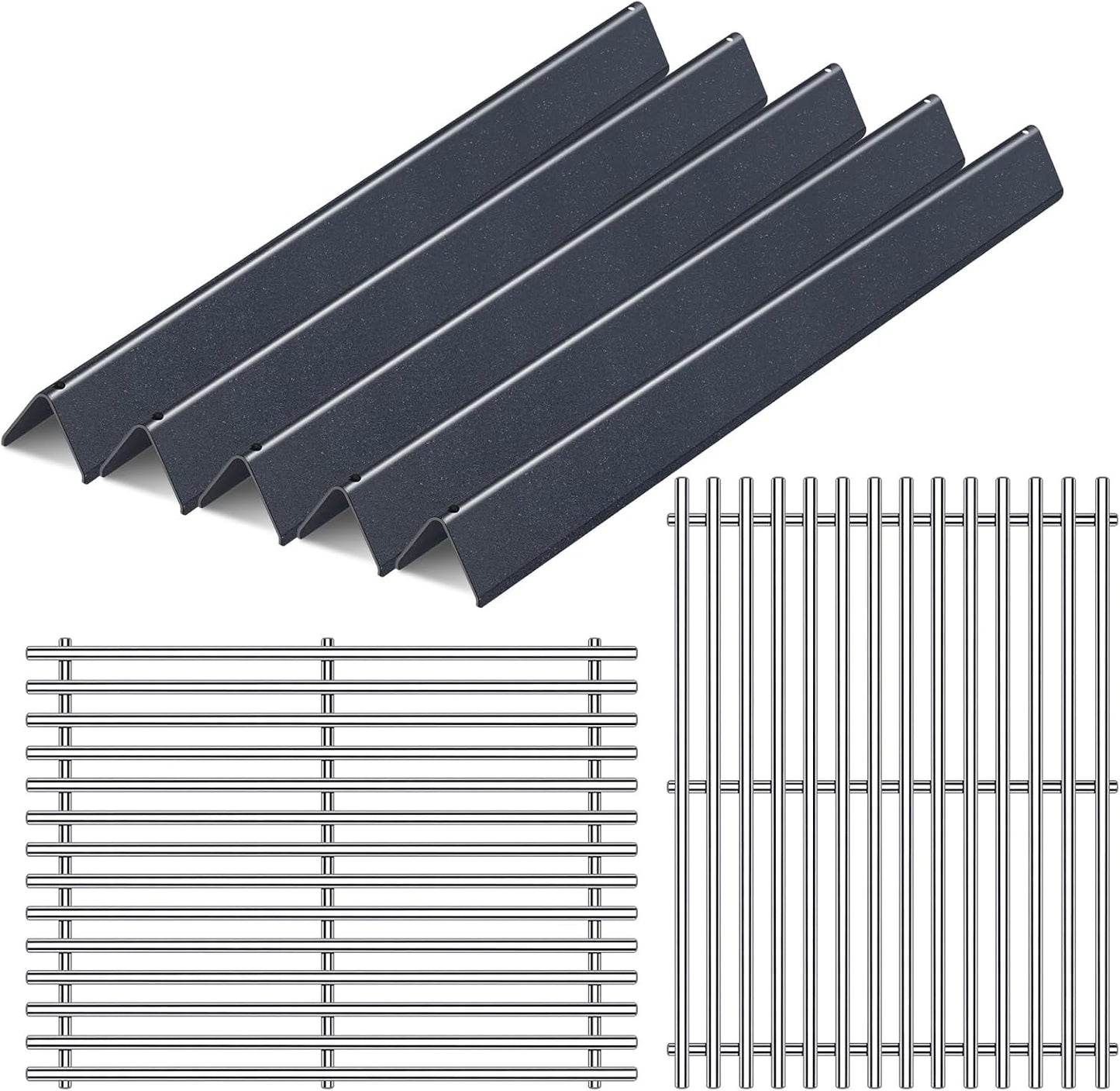 17.5” Grill Grates Replacement for 7637 7635 Weber Spirit I Spirit II E-210, S-210, E-220, S-220 With Front-Mounted Control Panels,Flavorizer Bars Cooking Grid Parts 2 Burners Spirit 200 Series
