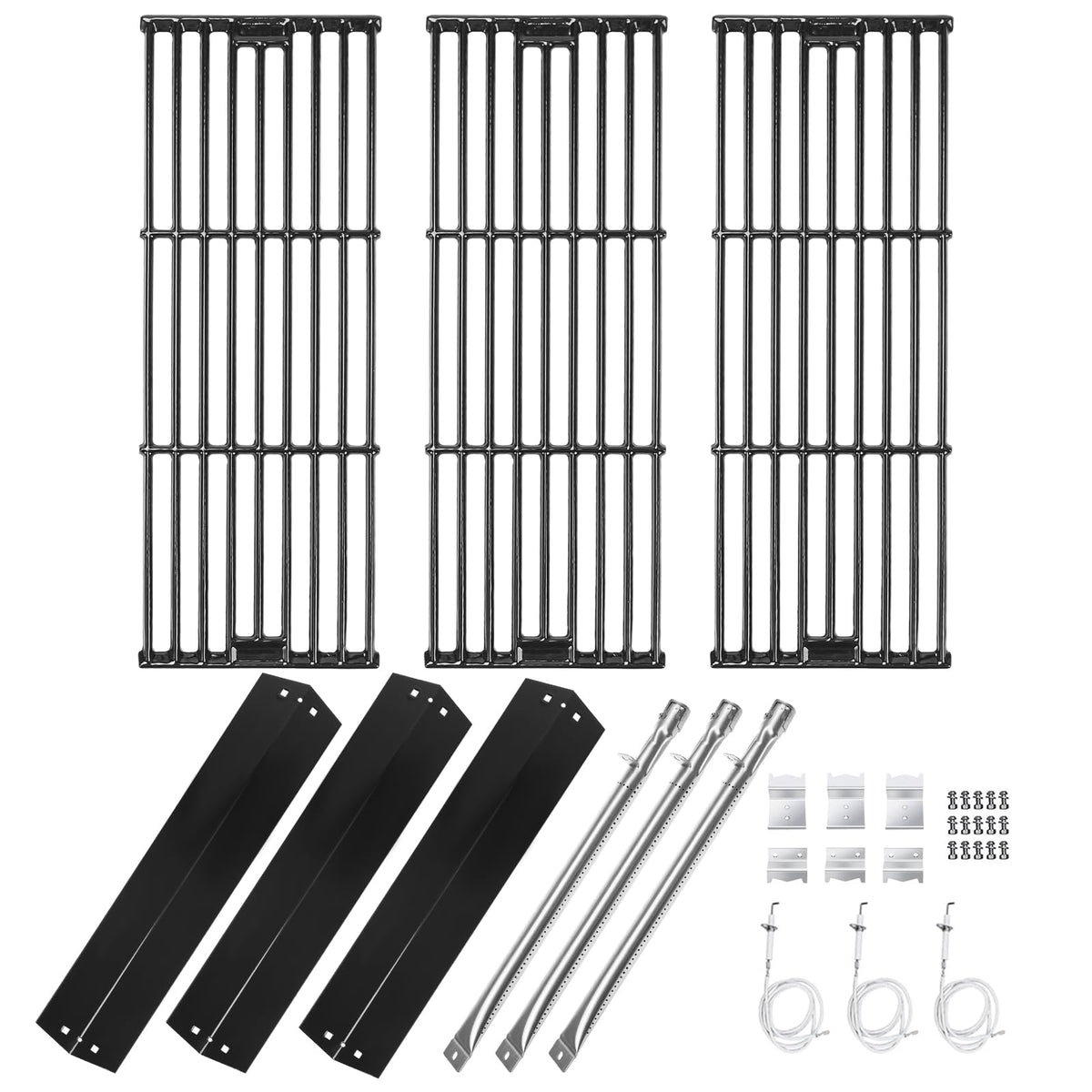 Complete Burner, Heat Plate &amp; Cooking Grid Rebuild Kit for CharGriller 5050 3001 3008 4000 3030