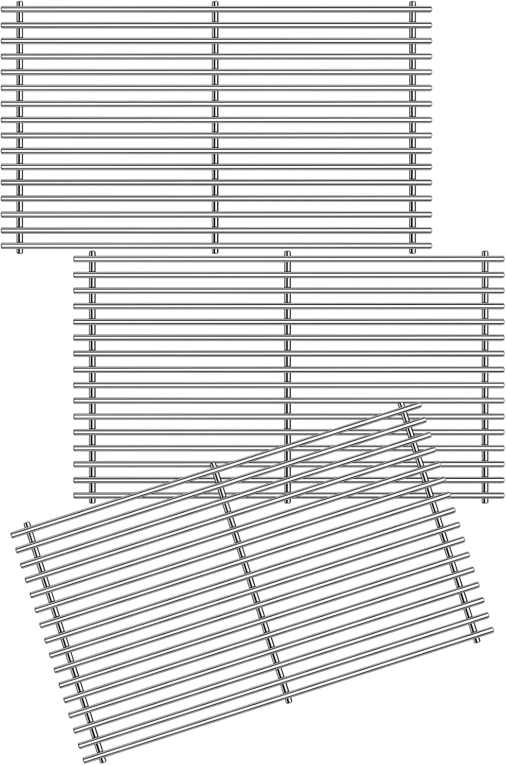 9MM 18.75" 304 Stainless Steel Grill Grates for Weber Genesis II/LX 400 Series E-410, E-435, S-410, S-435, SE-410, LX E-410, LX S-440, GS4 Grill Parts Replacement for Weber 7854 66089 66097