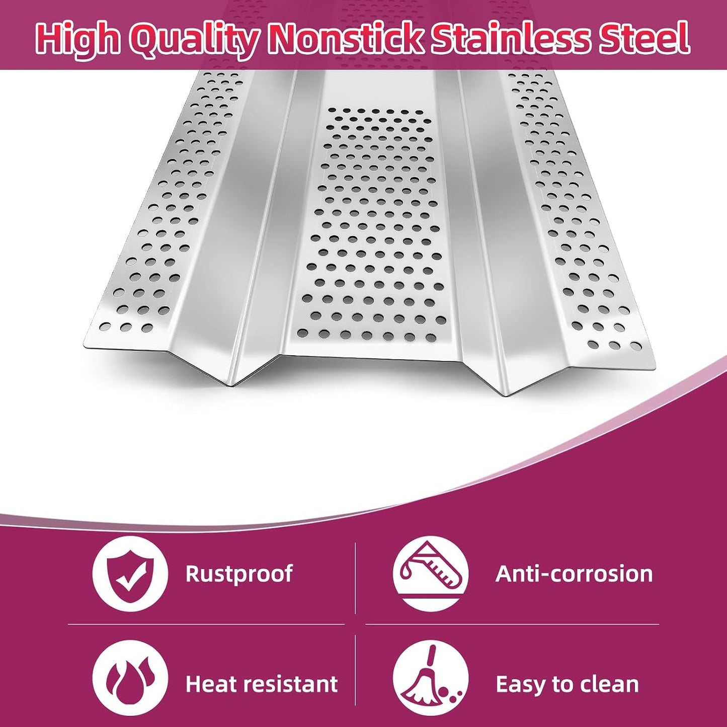 17.5" Stainless Steel Heat Plates for Blaze PRO Series Grills, 3-Pack