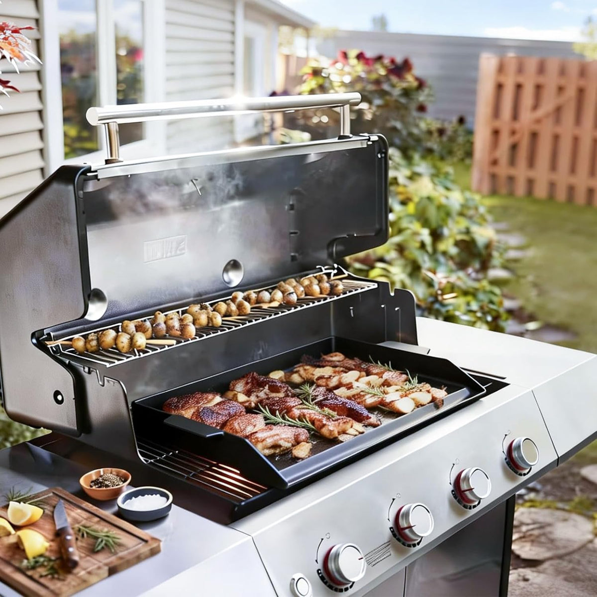 topgrillparts 23x16 cast iron griddle - lifestyle view 2