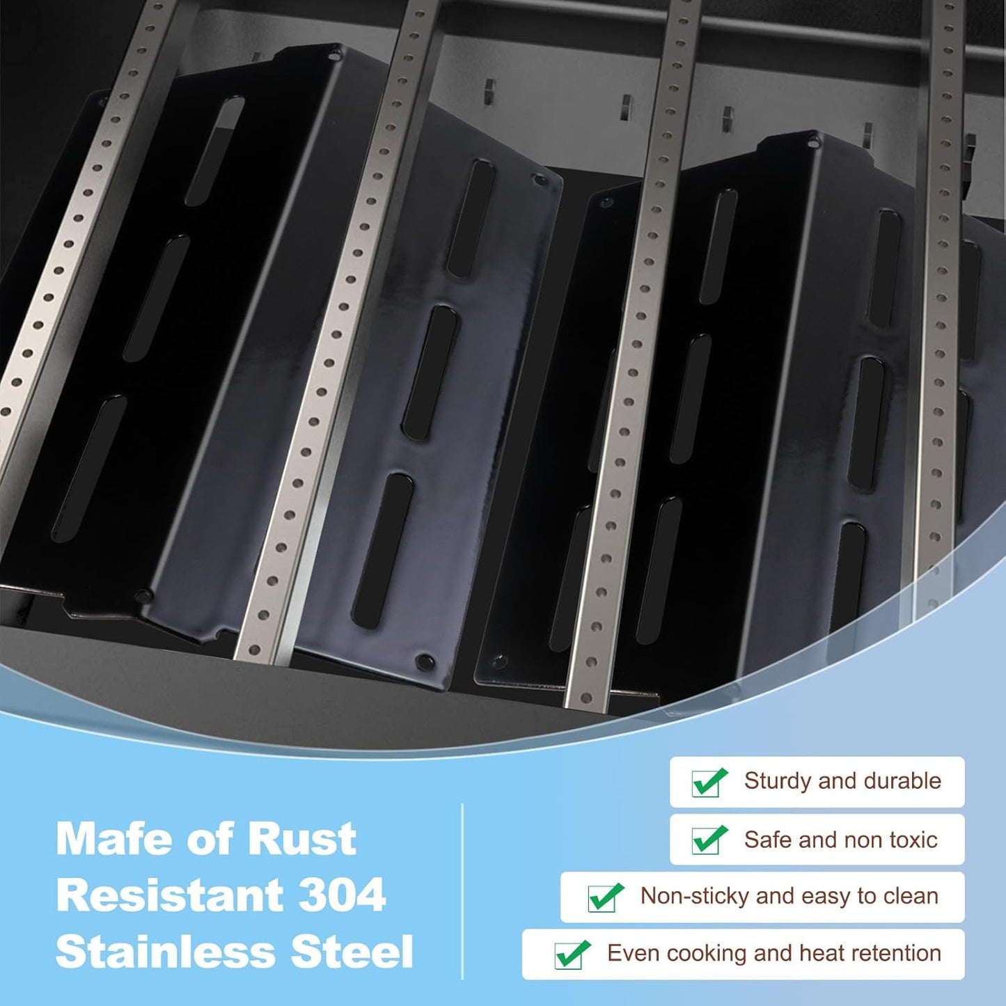 19 1/2" Grill Grates and 17.5 inch flavorizer bar and Heat Deflector Replacement Parts for Weber Genesis 300 Series E-310 E-320 E-330 S-310 S-320 S-330 EP-320 ESP-310 ESP-320 Gas Grills