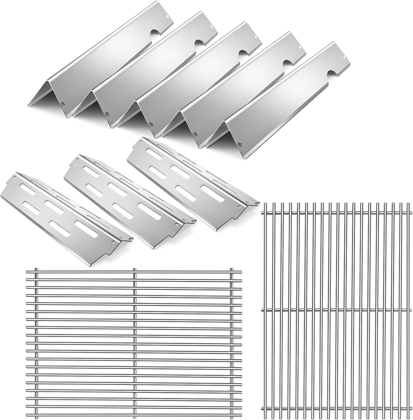 9MM 18.75" 304 Stainless Steel Grill Grates for Weber Genesis II/LX 400 Series E-410, E-435, S-410, S-435, SE-410, LX E-410, LX S-440, GS4 Grill Parts Replacement for Weber 7854 66089 66097