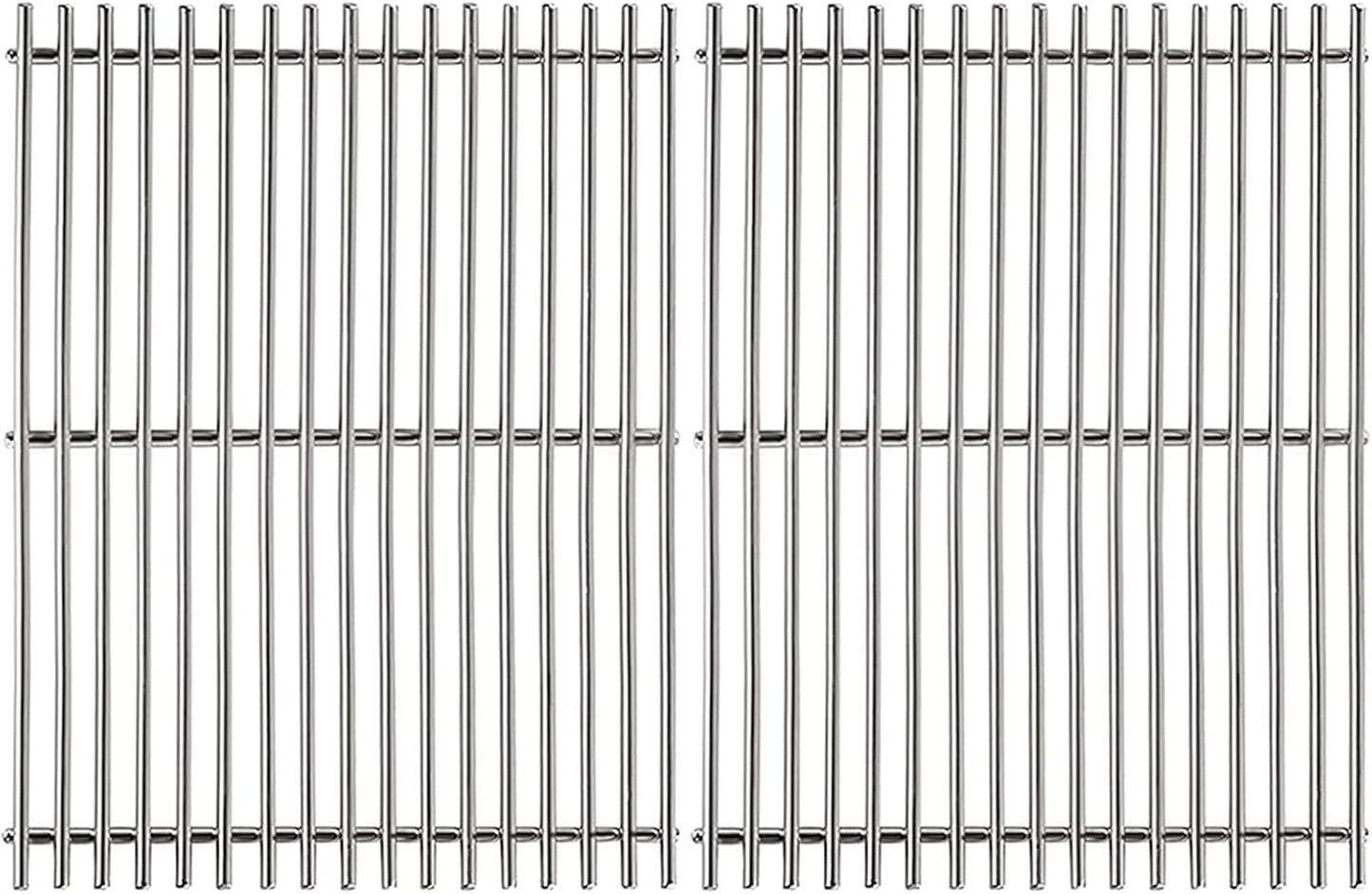 19.5" Solid SUS304 Stainless Steel Cooking Grates Replacement for Weber Genesis E and S Series 300 E310 E320 S310 S320 Gas Grills, Set of 2, 7528 (19.5" x 12.9" x 0.5")
